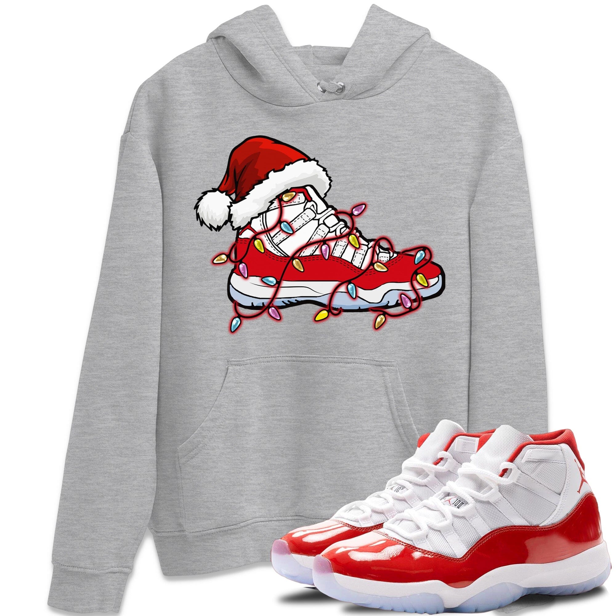 Jordan 11 Cherry Sneaker Matching T-Shirt Christmas Light Sneaker Sneaker Tees Jordan 11 Cherry Sneaker Release Tees Crew Neck Tees