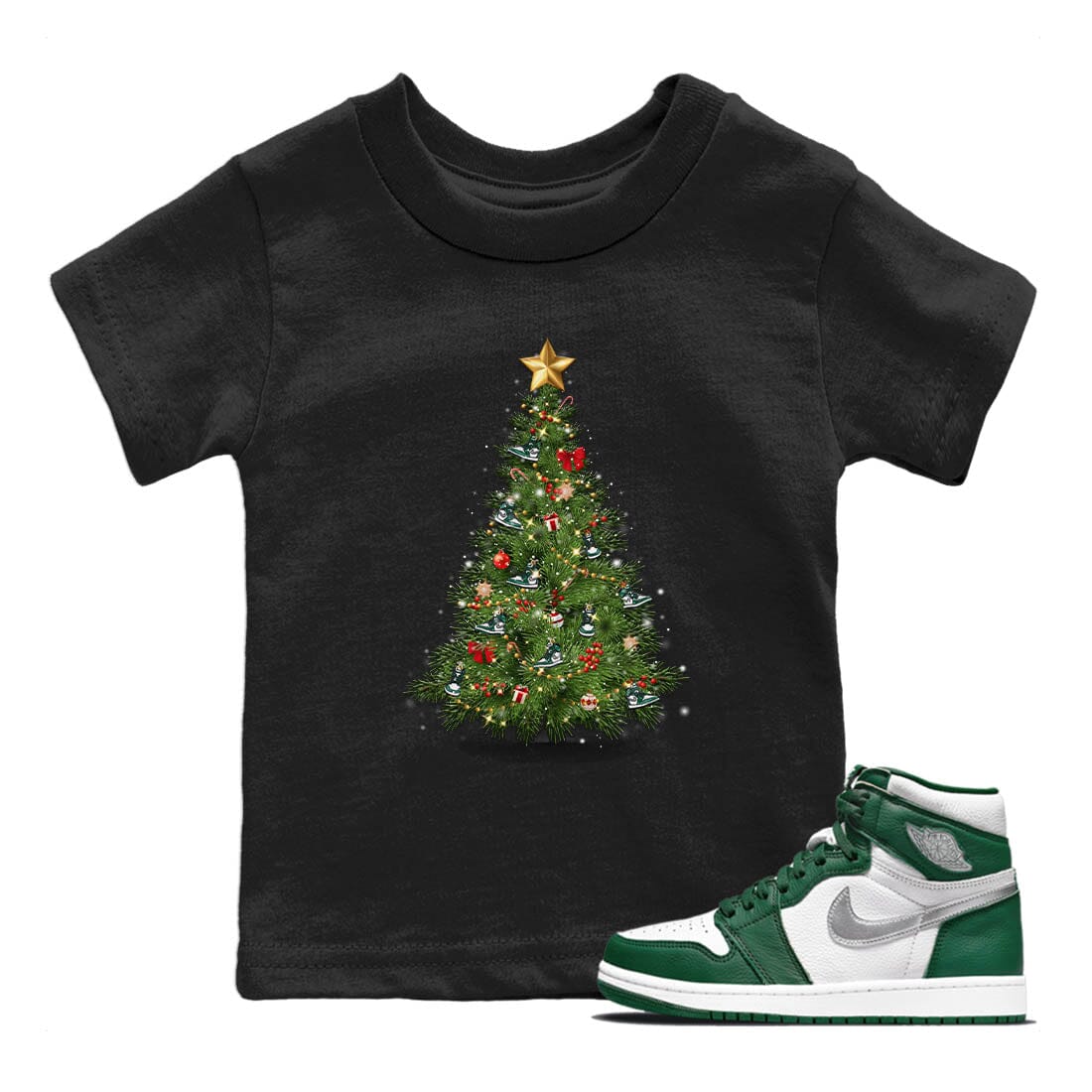 Jordan 1 Gorge Green Sneaker Matching T-Shirt Christmas Tree Sneaker Tees Jordan 1 Gorge Green Sneaker Release Tees Kids Shirts