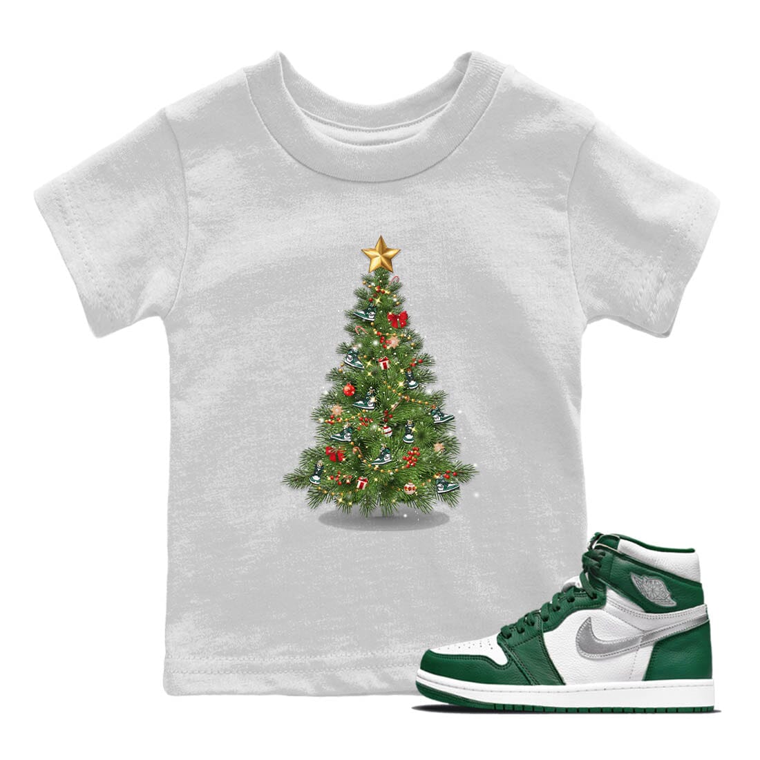 Jordan 1 Gorge Green Sneaker Matching T-Shirt Christmas Tree Sneaker Tees Jordan 1 Gorge Green Sneaker Release Tees Kids Shirts