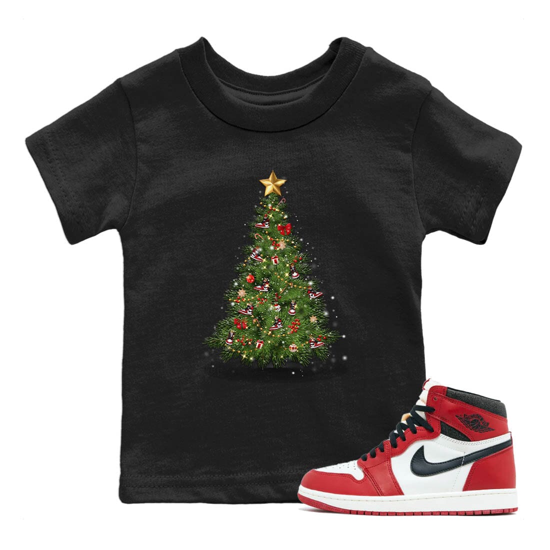 Jordan 1 lost & found Sneaker Matching T-Shirt Christmas Tree Sneaker Tees Jordan 1 lost & found Sneaker Release Tees Kids Shirts