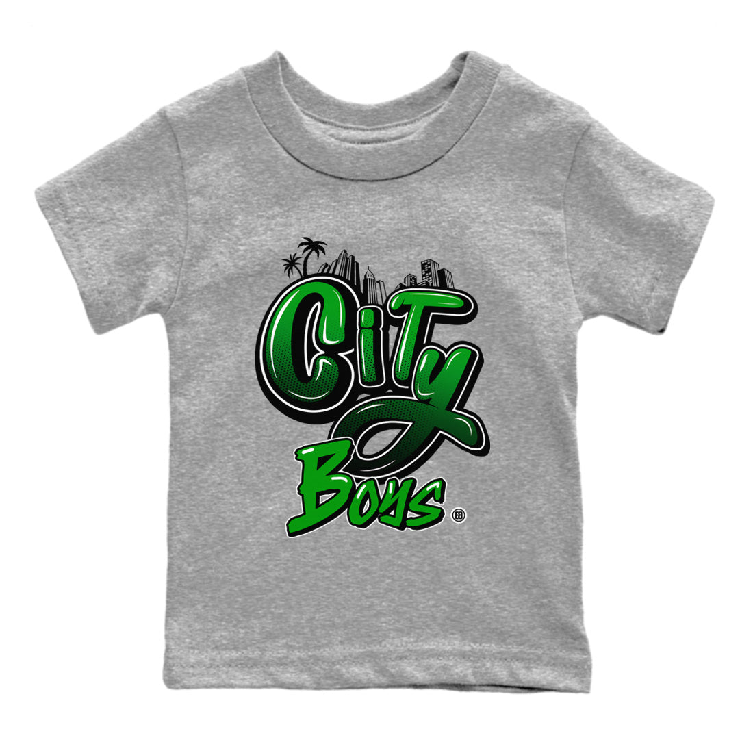 Air Jordan 1 Celtics Sneaker Match Tees City Boys Streetwear Sneaker Shirt Air Jordan 1 Retro Celtics Sneaker Release Tees Kids Shirts Heather Grey 2