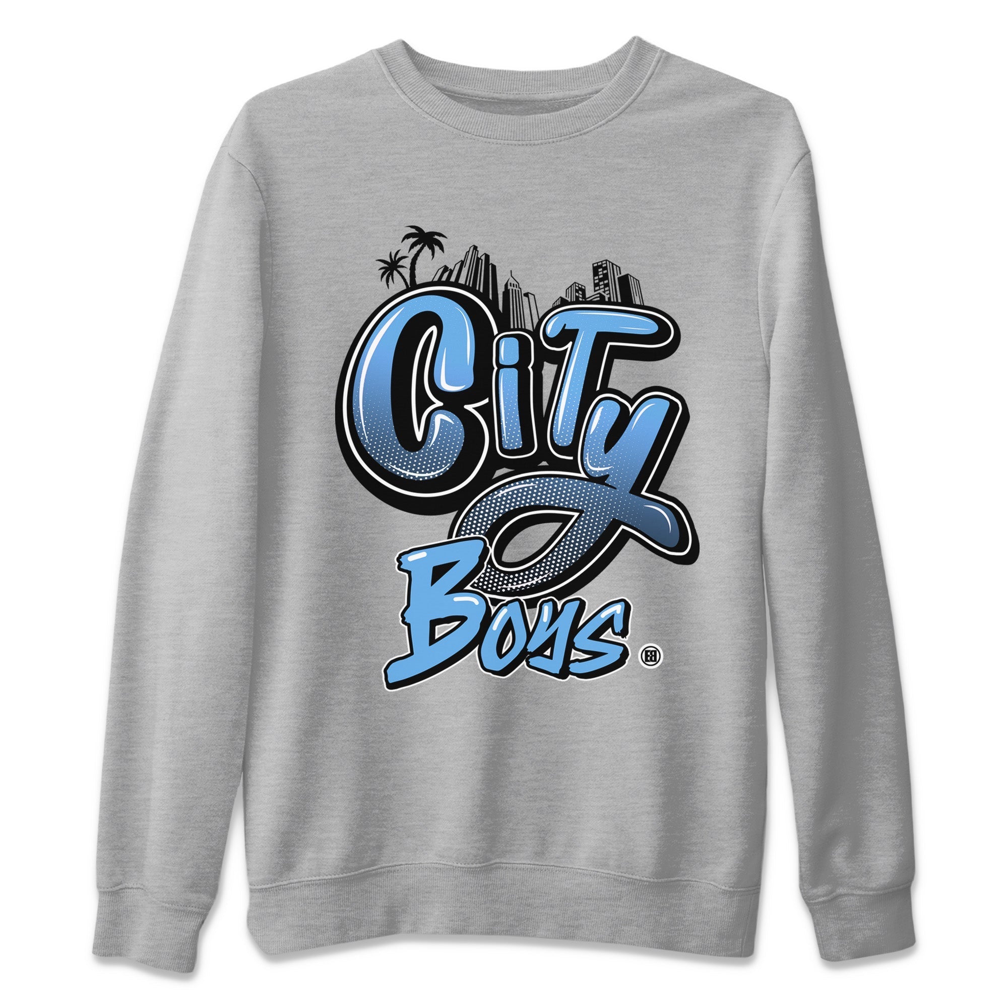 Air Jordan 1 Retro High OG UNC Toe Shirt to match Jordans City Boys Streetwear Sneaker Shirt Air Jordan 1 High OG UNC Toe Drip Gear Zone Sneaker Matching Clothing Crew Neck T-Shirts Heather Grey 2