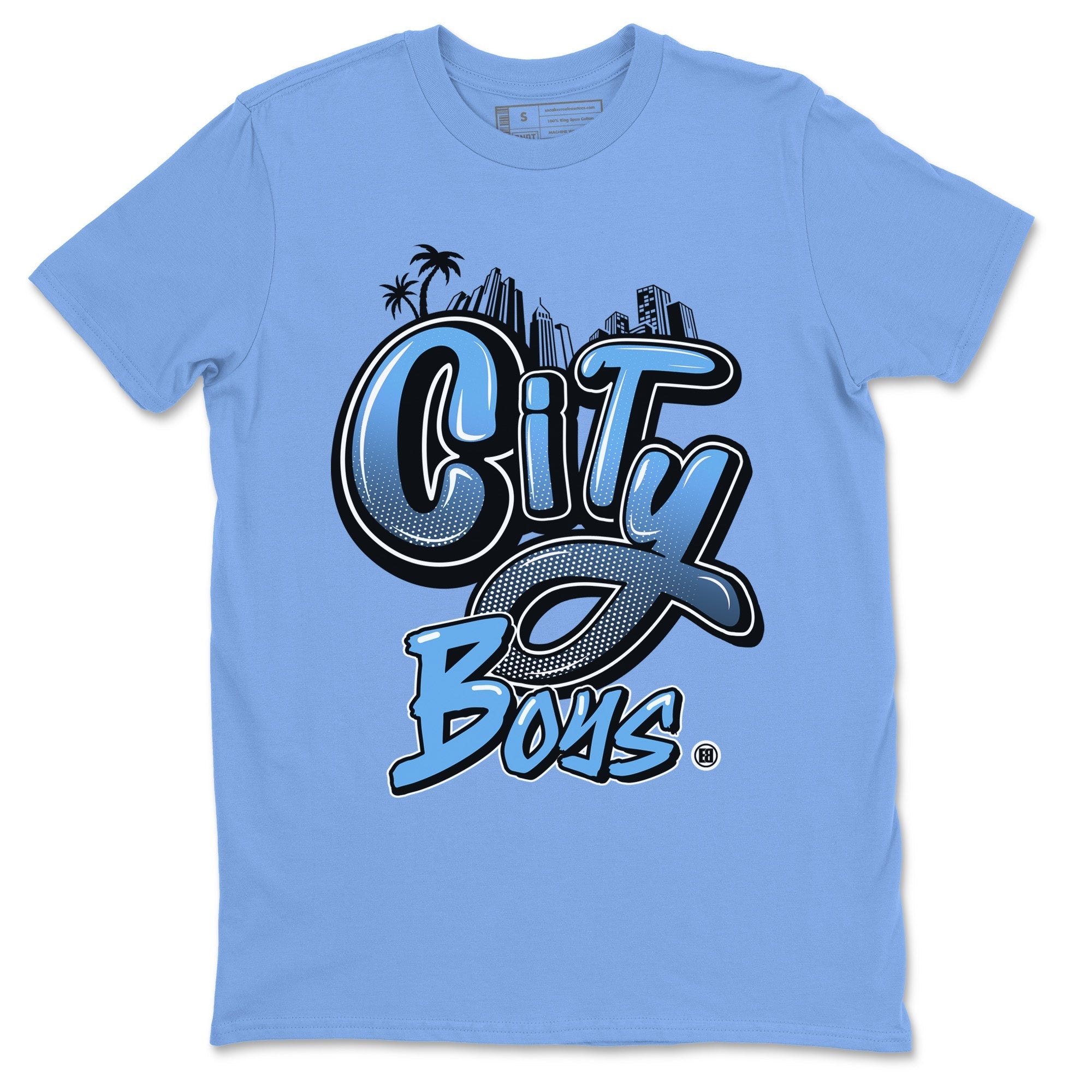 Air Jordan 1 Retro High OG UNC Toe Shirt to match Jordans City Boys Streetwear Sneaker Shirt Air Jordan 1 High OG UNC Toe Drip Gear Zone Sneaker Matching Clothing Crew Neck T-Shirts Carolina Blue 2