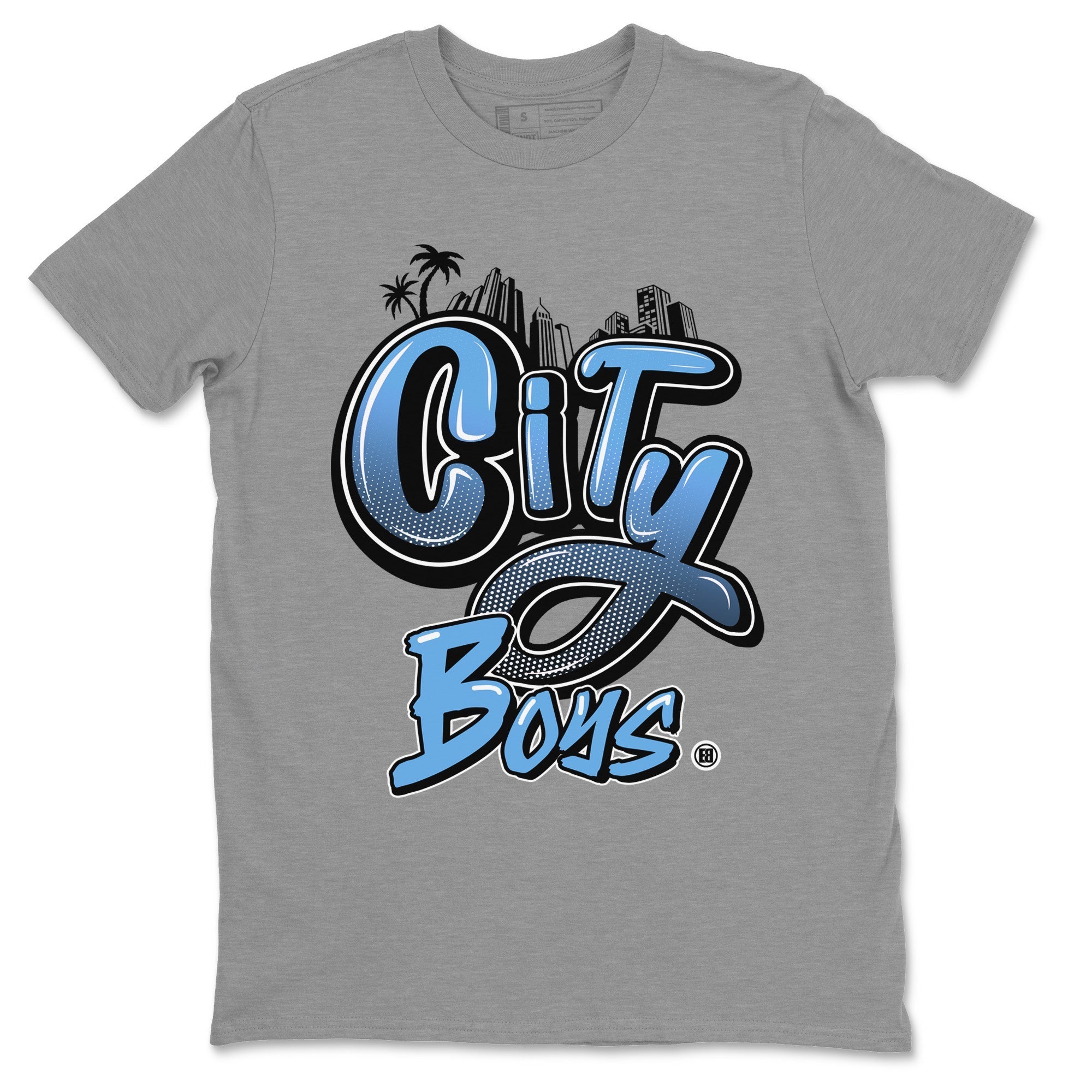 Air Jordan 1 Retro High OG UNC Toe Shirt to match Jordans City Boys Streetwear Sneaker Shirt Air Jordan 1 High OG UNC Toe Drip Gear Zone Sneaker Matching Clothing Crew Neck T-Shirts Heather Grey 2