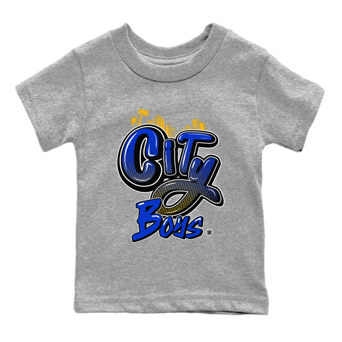 Air Jordan 14 Laney Sneaker Match Tees City Boys Sneaker Tees 14s Laney Sneaker Release Tees Kids Shirts Heather Grey 2