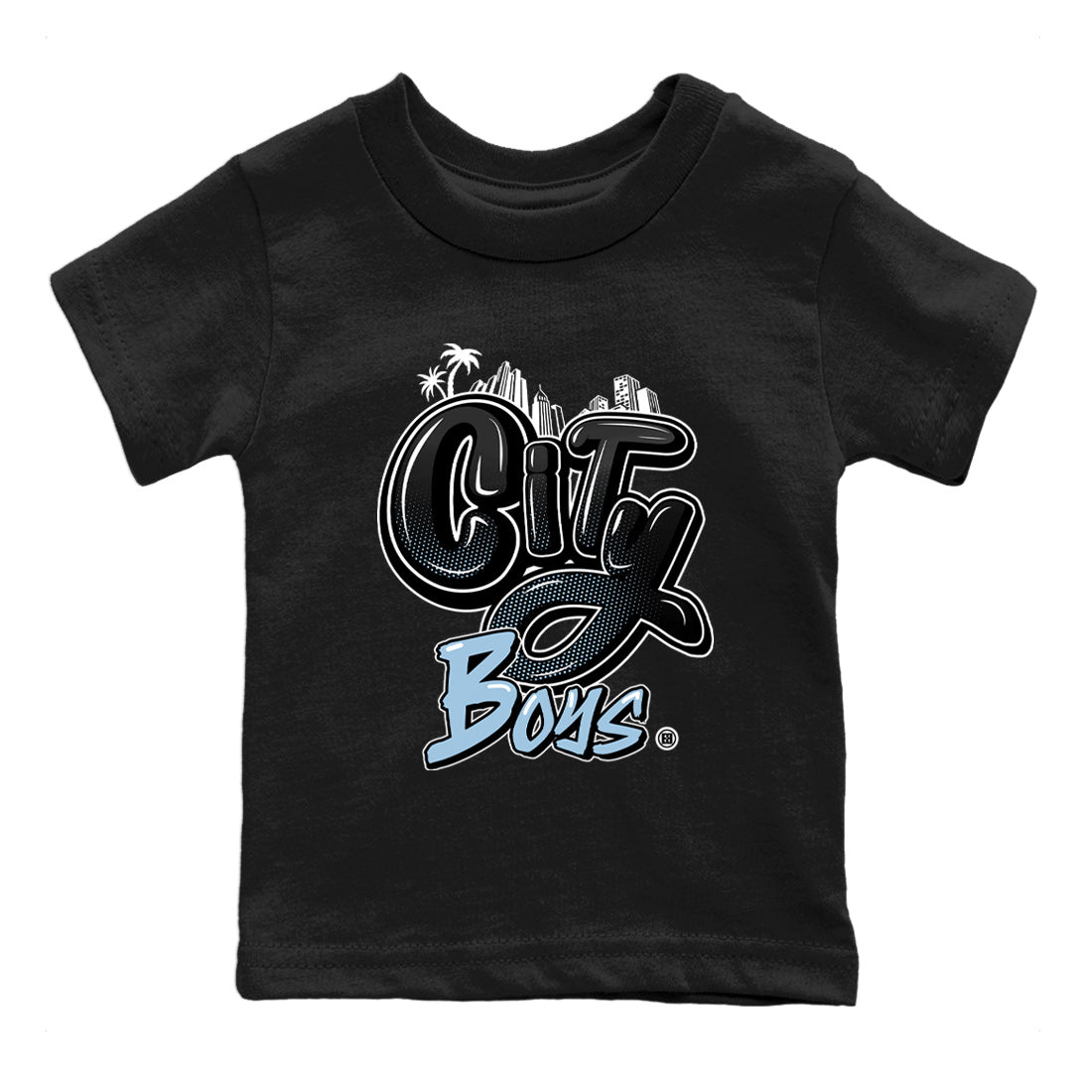 Air Jordan 7 Chambray Sneaker Match Tees City Boys Streetwear Sneaker Shirt AJ7 Chambray Drip Gear Zone Sneaker Matching Clothing Kids Shirts Black 2