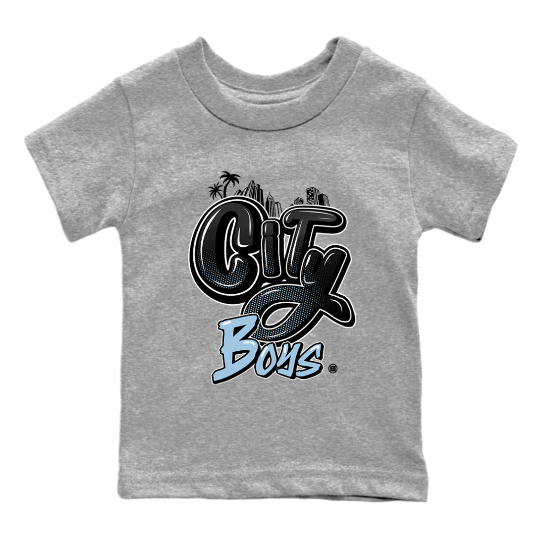 Air Jordan 7 Chambray Sneaker Match Tees City Boys Streetwear Sneaker Shirt AJ7 Chambray Drip Gear Zone Sneaker Matching Clothing Kids Shirts Heather Grey 2