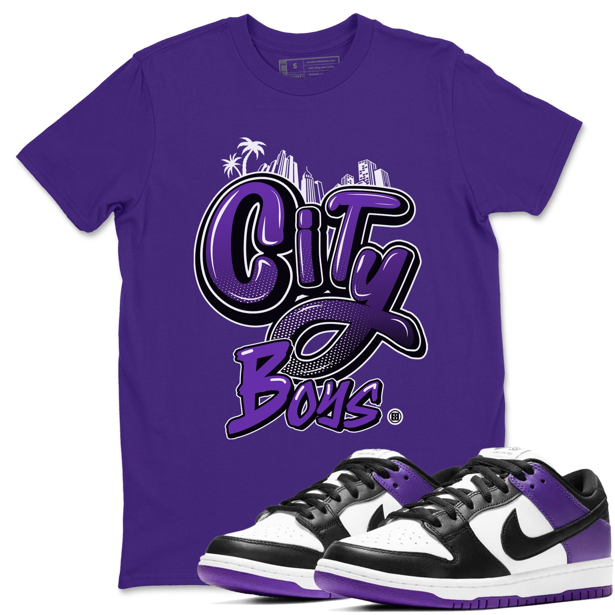 City Boys sneaker match tees to Court Purple Dunks street fashion brand for shirts to match Jordans Drip Gear Zone Dunk Low Court Purple unisex t-shirt Purple 1 unisex shirt