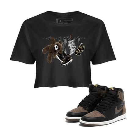 Air Jordan 1 Palomino shirt to match jordans Clothesline Streetwear Sneaker Shirt Air Jordan 1 Retro High OG Palomino Drip Gear Zone Sneaker Matching Clothing Black 1 Crop T-Shirt