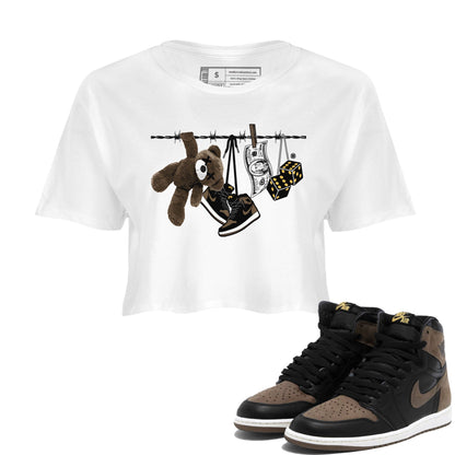 Air Jordan 1 Palomino shirt to match jordans Clothesline Streetwear Sneaker Shirt Air Jordan 1 Retro High OG Palomino Drip Gear Zone Sneaker Matching Clothing White 1 Crop T-Shirt