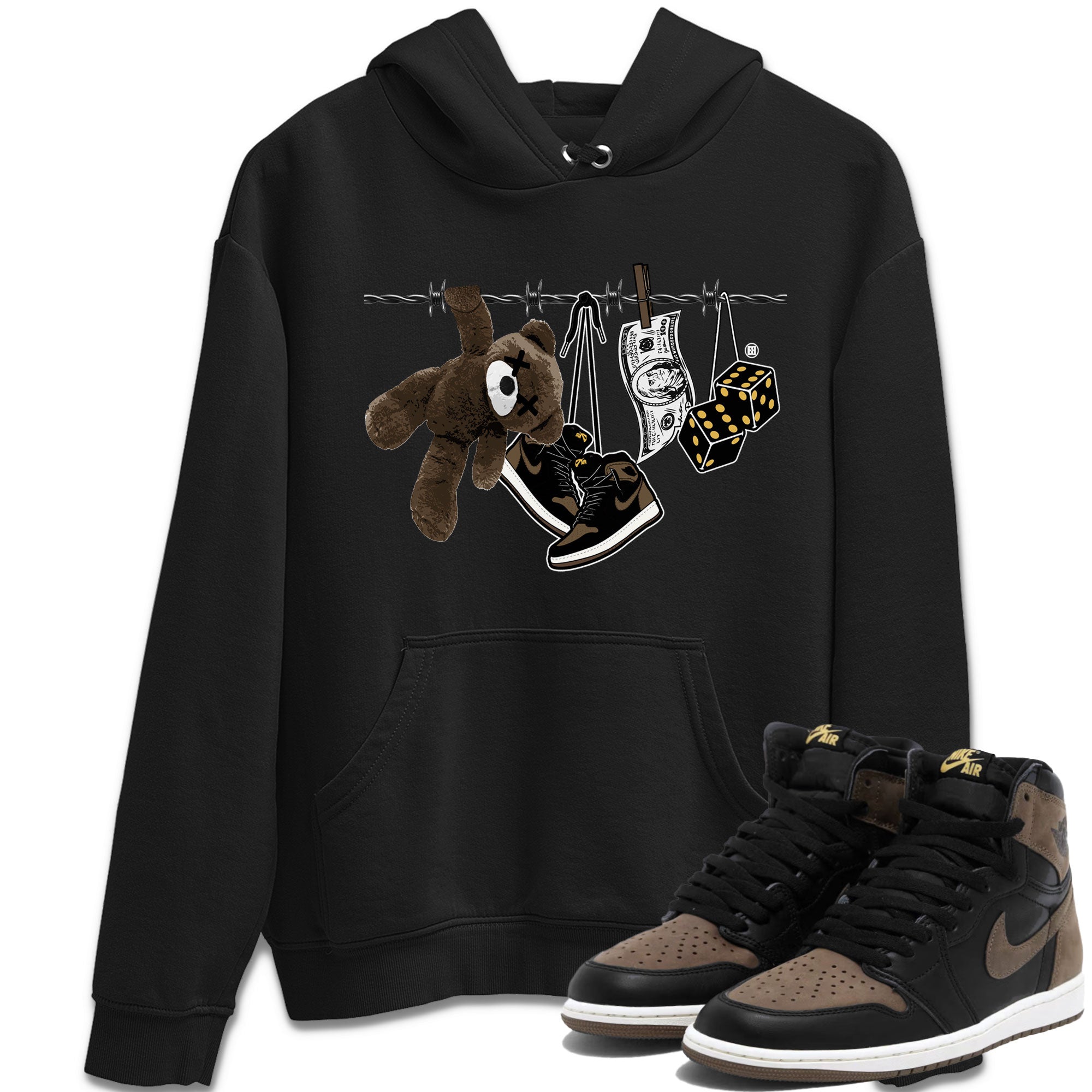 Air Jordan 1 Palomino shirt to match jordans Clothesline Streetwear Sneaker Shirt Air Jordan 1 Retro High OG Palomino Drip Gear Zone Sneaker Matching Clothing Casual Unisex shirts Black 1 T-Shirt