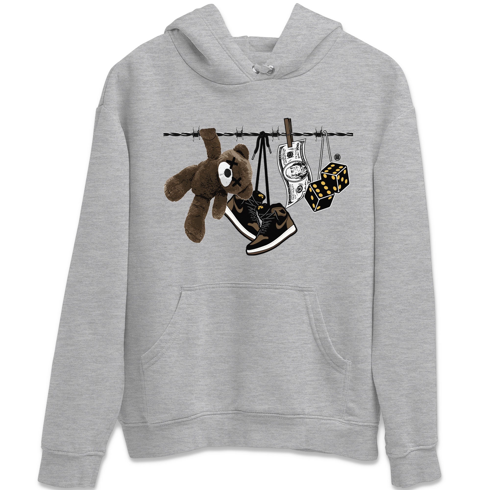 Air Jordan 1 Palomino shirt to match jordans Clothesline Streetwear Sneaker Shirt Air Jordan 1 Retro High OG Palomino Drip Gear Zone Sneaker Matching Clothing Casual Unisex shirts Heather Grey 2 T-Shirt