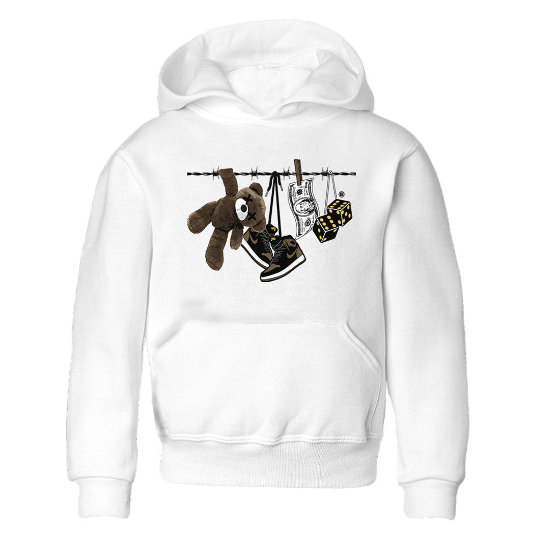 Air Jordan 1 Palomino shirt to match jordans Clothesline Streetwear Sneaker Shirt Air Jordan 1 Retro High OG Palomino Drip Gear Zone Sneaker Matching Clothing Baby Toddler Kids White 2 T-Shirt