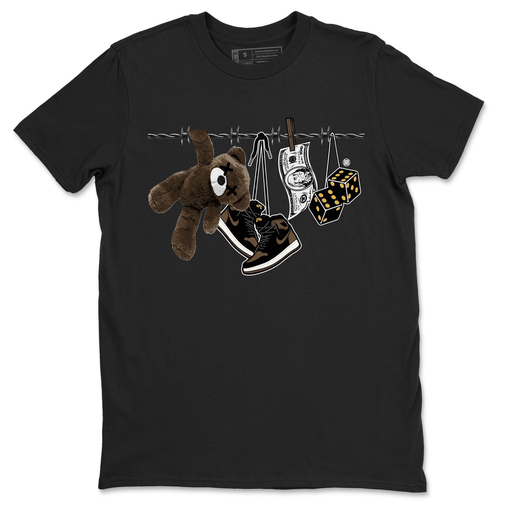 Air Jordan 1 Palomino shirt to match jordans Clothesline Streetwear Sneaker Shirt Air Jordan 1 Retro High OG Palomino Drip Gear Zone Sneaker Matching Clothing Casual Unisex shirts Black 2 T-Shirt