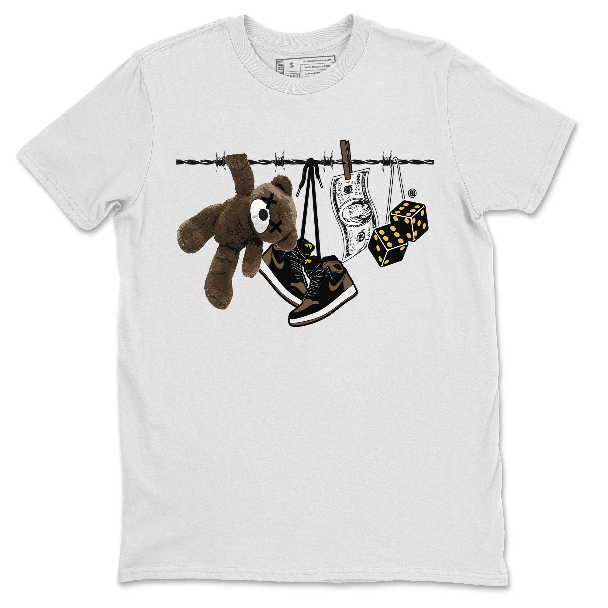 Air Jordan 1 Palomino shirt to match jordans Clothesline Streetwear Sneaker Shirt Air Jordan 1 Retro High OG Palomino Drip Gear Zone Sneaker Matching Clothing Casual Unisex shirts White 2 T-Shirt