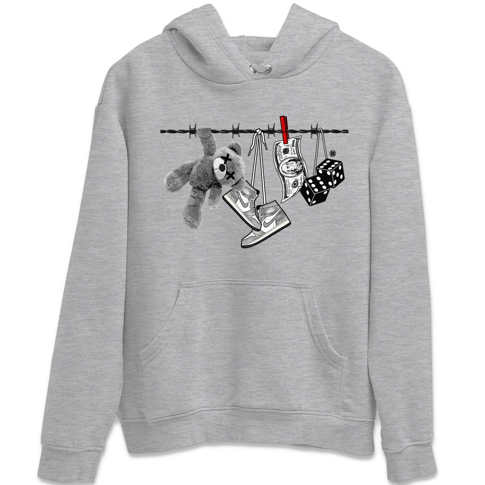 Air Jordan 1 Washed Heritage Sneaker Match Tees Clothesline Streetwear Sneaker Shirt Air Jordan 1 High OG Washed Heritage Clothes Unisex Shirts Heather Grey 2