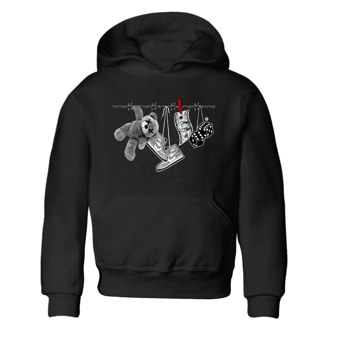 Air Jordan 1 Washed Heritage Sneaker Match Tees Clothesline Streetwear Sneaker Shirt Air Jordan 1 High OG Washed Heritage Clothes Kids Shirts Black 2