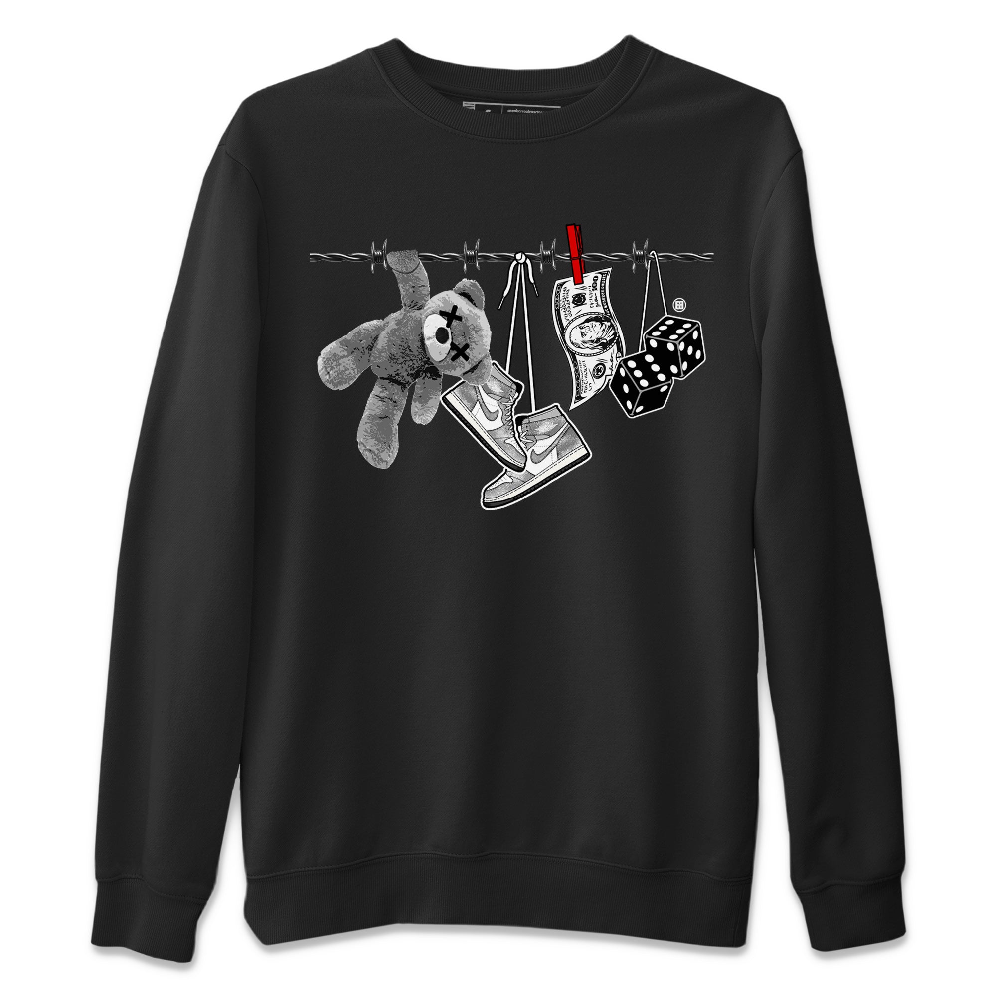 Air Jordan 1 Washed Heritage Sneaker Match Tees Clothesline Streetwear Sneaker Shirt Air Jordan 1 High OG Washed Heritage Clothes Unisex Shirts Black 2