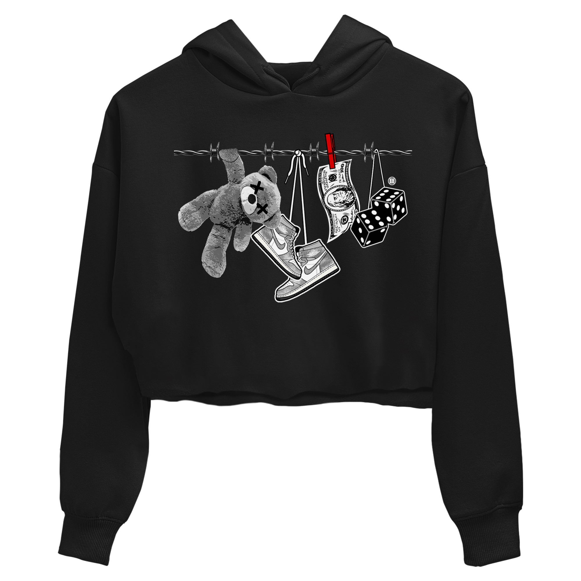 Air Jordan 1 Washed Heritage Sneaker Match Tees Clothesline Streetwear Sneaker Shirt Air Jordan 1 High OG Washed Heritage Clothes Women's Shirts Black 2