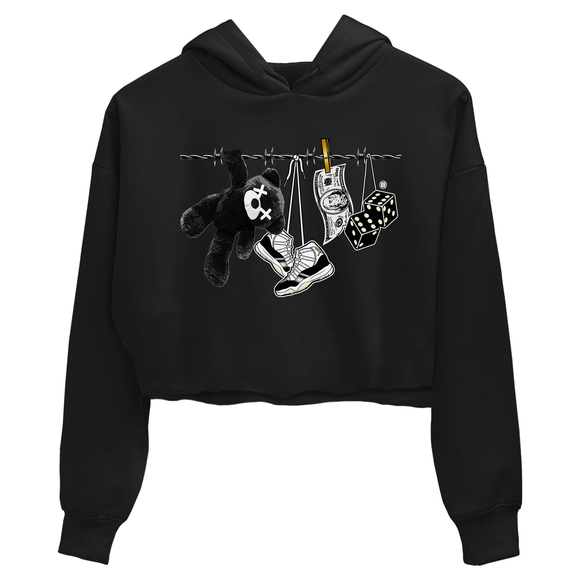 Air Jordan 11 Gratitude shirt to match jordans Clothesline sneaker tees Jordan 11 Retro Gratitude Drip Gear Zone Sneaker Matching Cotton Shirt Black 2 crop length shirt