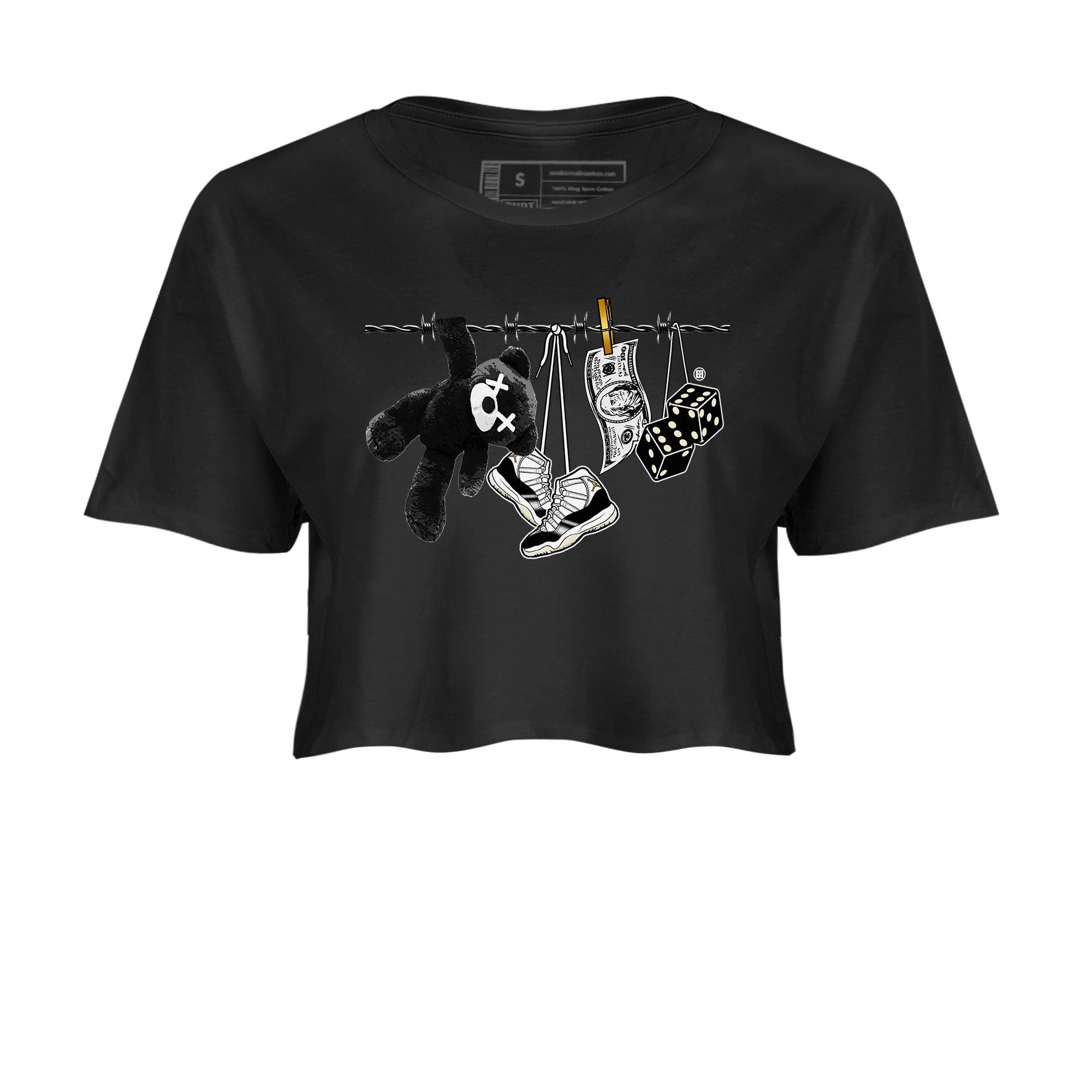 Air Jordan 11 Gratitude shirt to match jordans Clothesline sneaker tees Jordan 11 Retro Gratitude Drip Gear Zone Sneaker Matching Cotton Shirt Black 2 crop length shirt