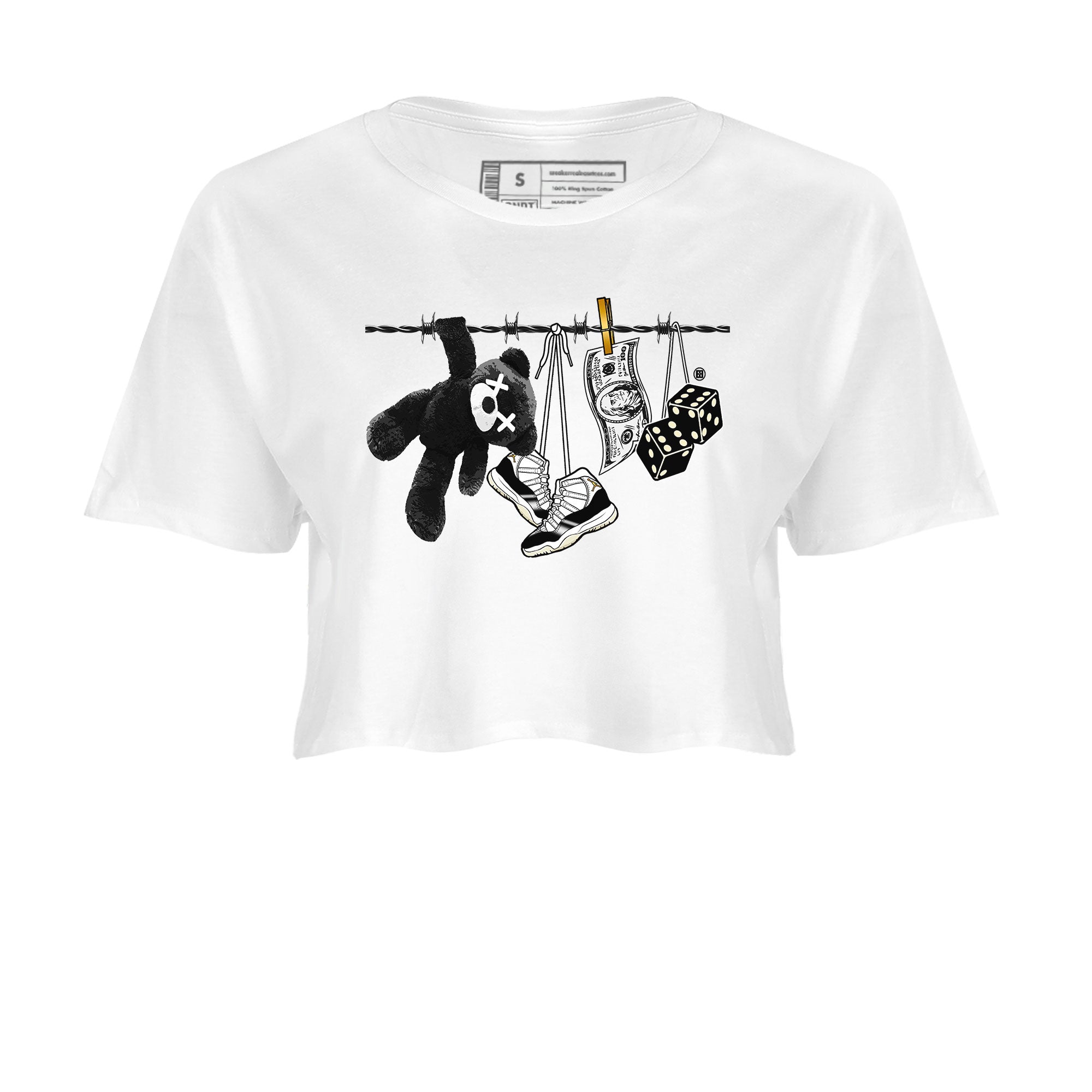 Air Jordan 11 Gratitude shirt to match jordans Clothesline sneaker tees Jordan 11 Retro Gratitude Drip Gear Zone Sneaker Matching Cotton Shirt White 2 crop length shirt