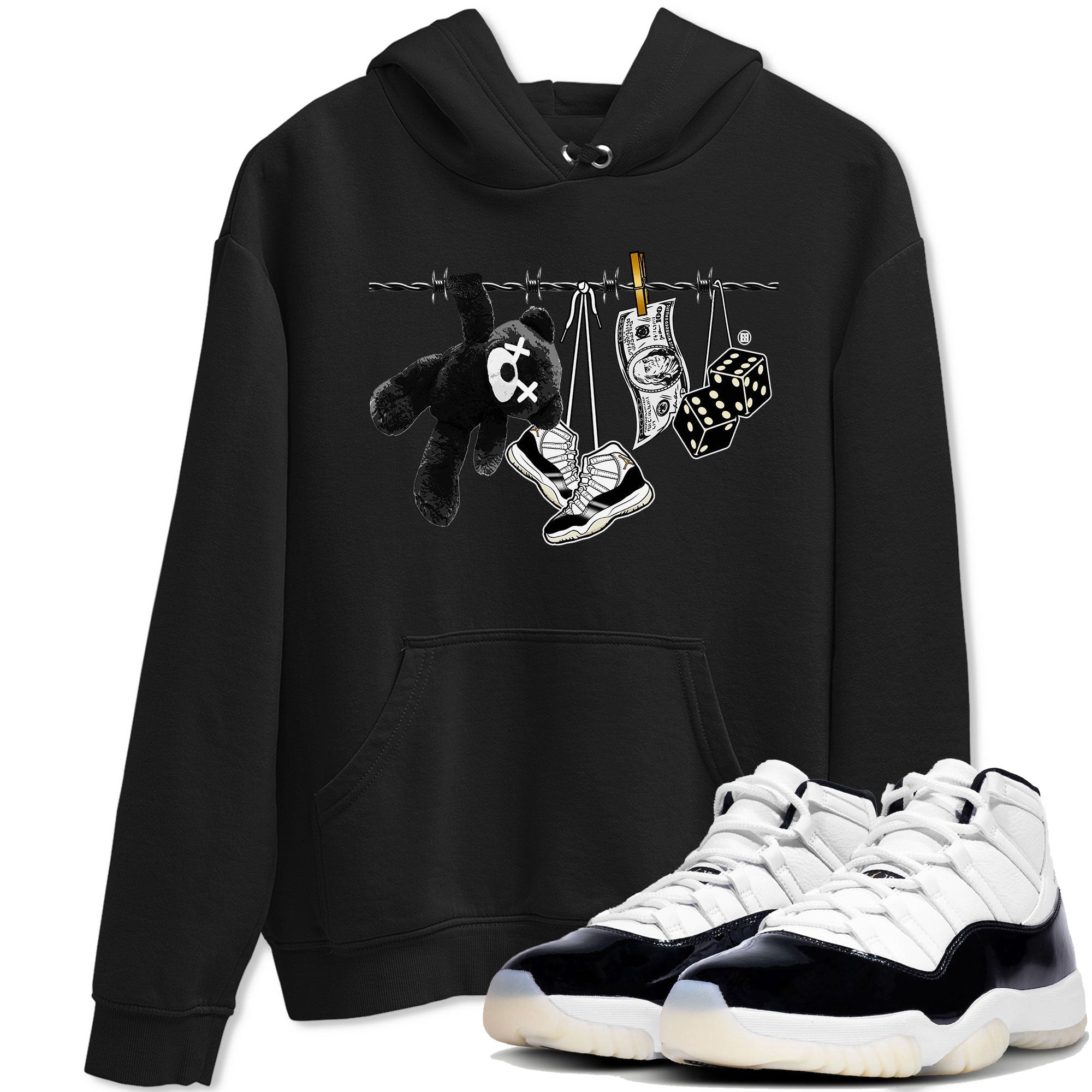 Air Jordan 11 Gratitude shirt to match jordans Clothesline sneaker tees Jordan 11 Retro Gratitude Drip Gear Zone Sneaker Matching Cotton Shirt unisex crew neck cotton Black 1 crew neck shirt