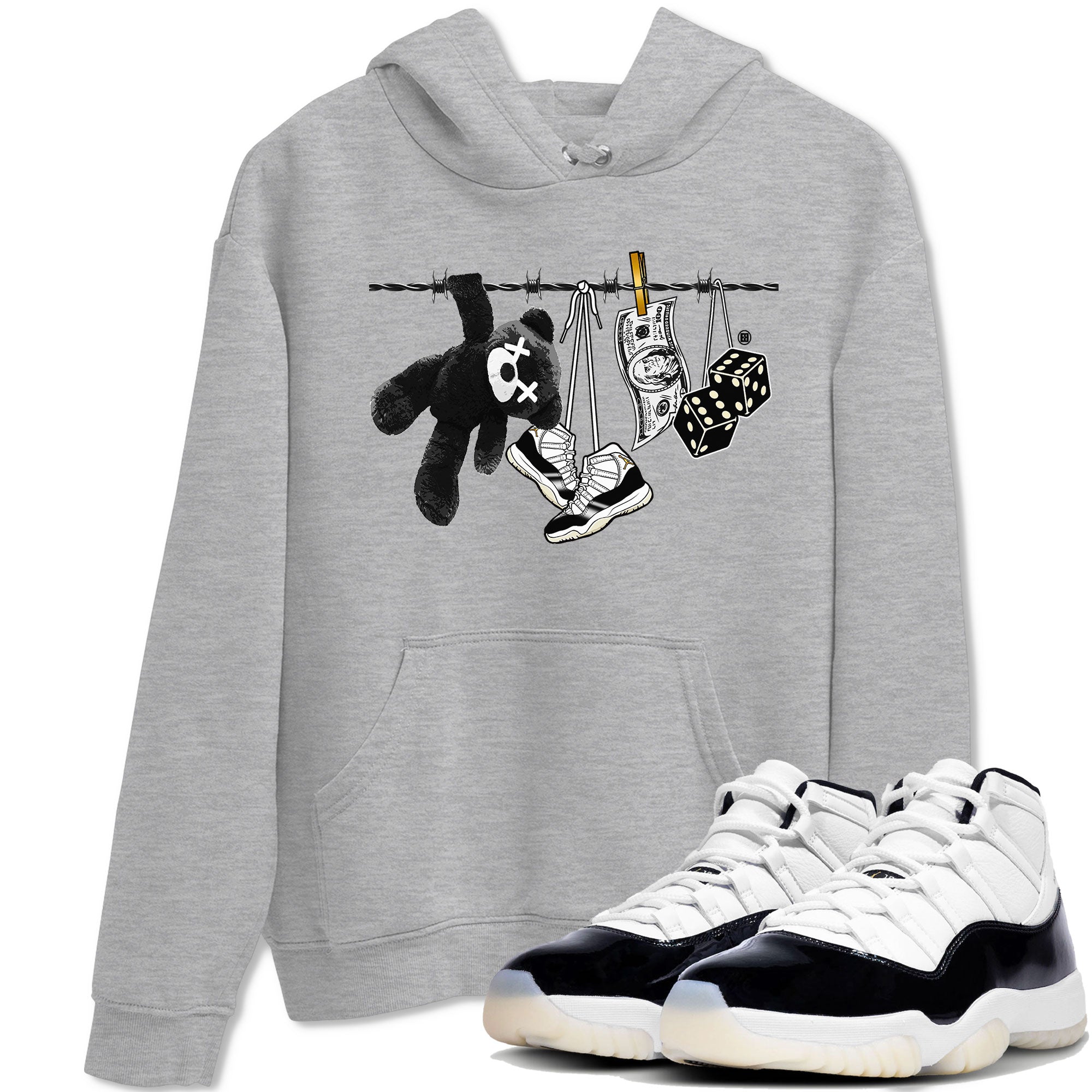 Air Jordan 11 Gratitude shirt to match jordans Clothesline sneaker tees Jordan 11 Retro Gratitude Drip Gear Zone Sneaker Matching Cotton Shirt unisex crew neck cotton Heather Grey 1 crew neck shirt