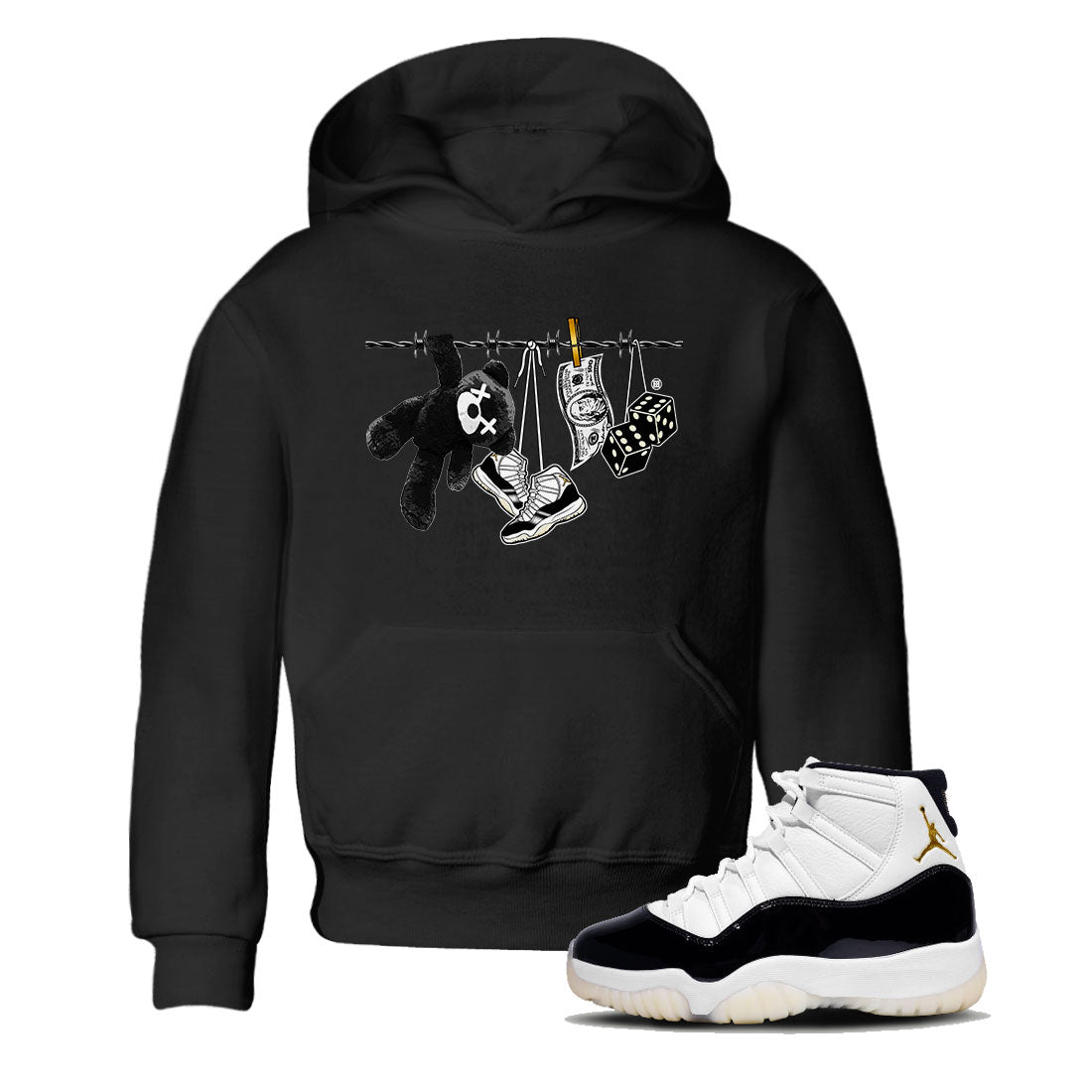 Air Jordan 11 Gratitude shirt to match jordans Clothesline sneaker tees Jordan 11 Retro Gratitude Drip Gear Zone Sneaker Matching Cotton Shirt baby toddler Black 1 cotton Shirt