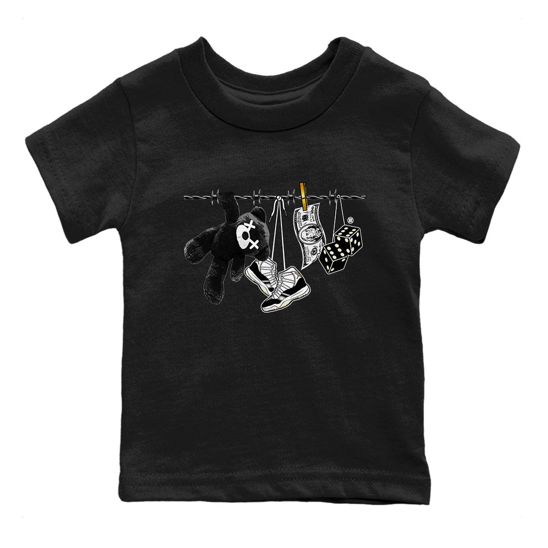 Air Jordan 11 Gratitude shirt to match jordans Clothesline sneaker tees Jordan 11 Retro Gratitude Drip Gear Zone Sneaker Matching Cotton Shirt baby toddler Black 2 cotton Shirt