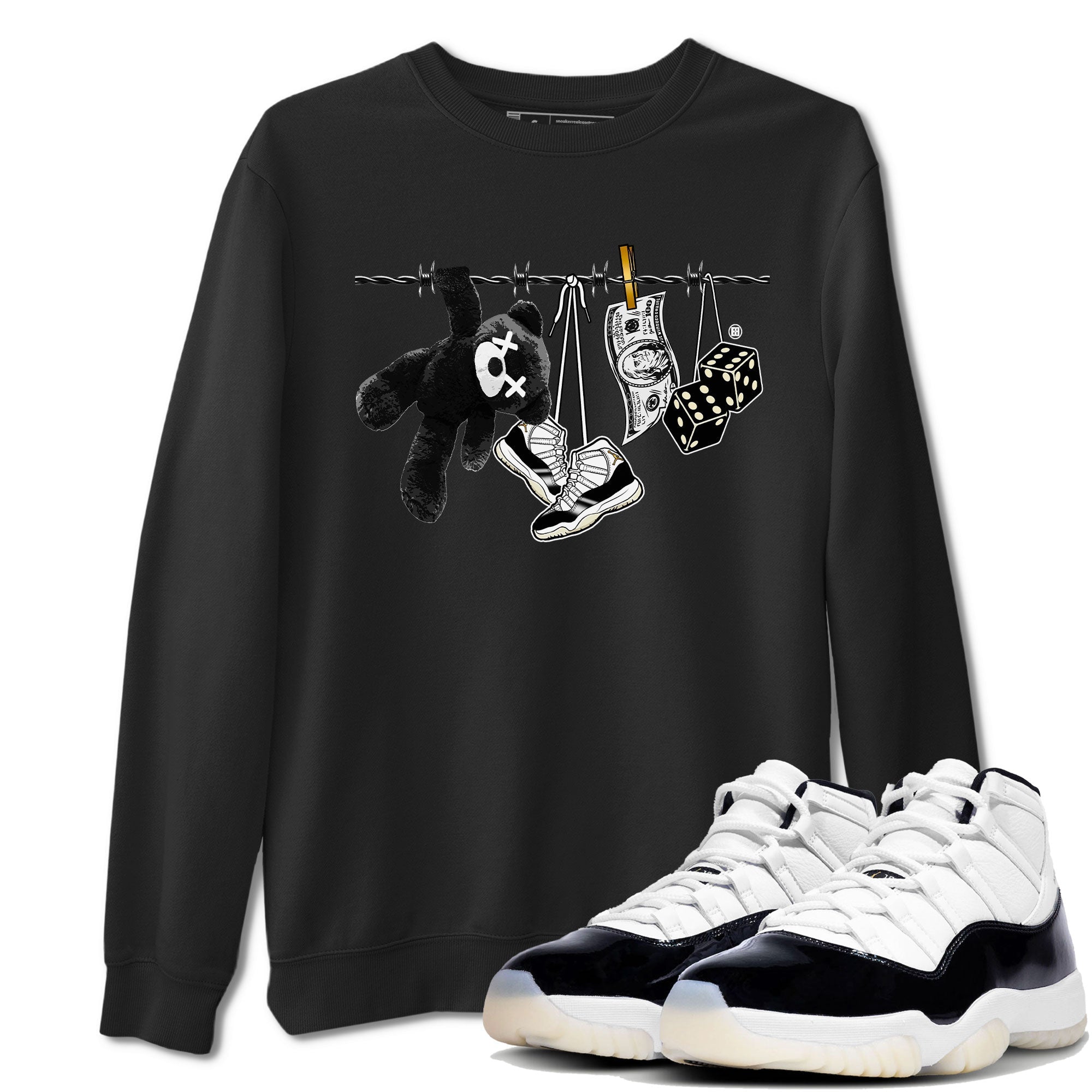 Air Jordan 11 Gratitude shirt to match jordans Clothesline sneaker tees Jordan 11 Retro Gratitude Drip Gear Zone Sneaker Matching Cotton Shirt unisex cotton Black 1 crew neck shirt
