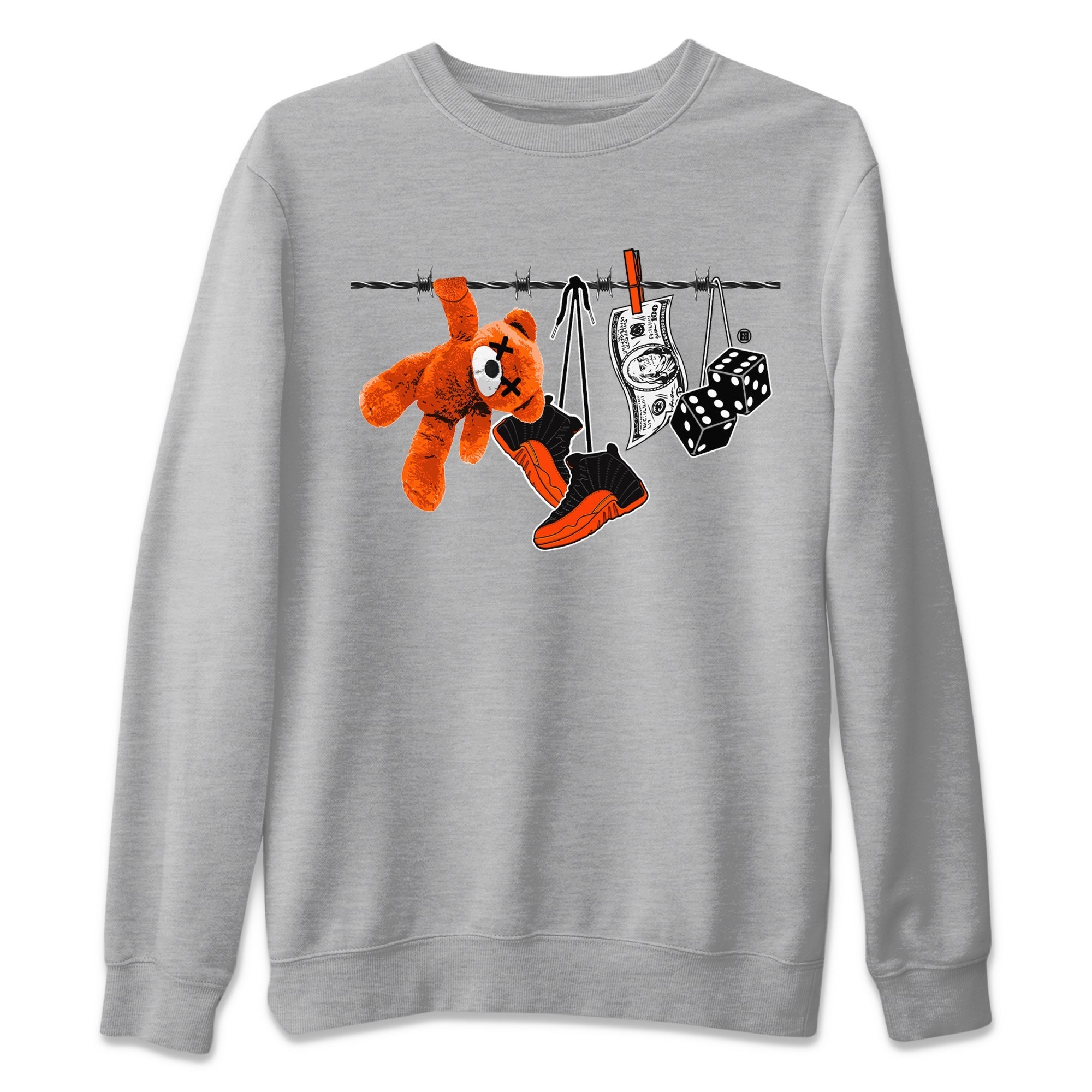 Air Jordan 12 Brilliant Orange Sneaker Match Tees Clothesline Streetwear Sneaker Shirt 12s Brilliant Orange Tee Unisex Shirts Black 2