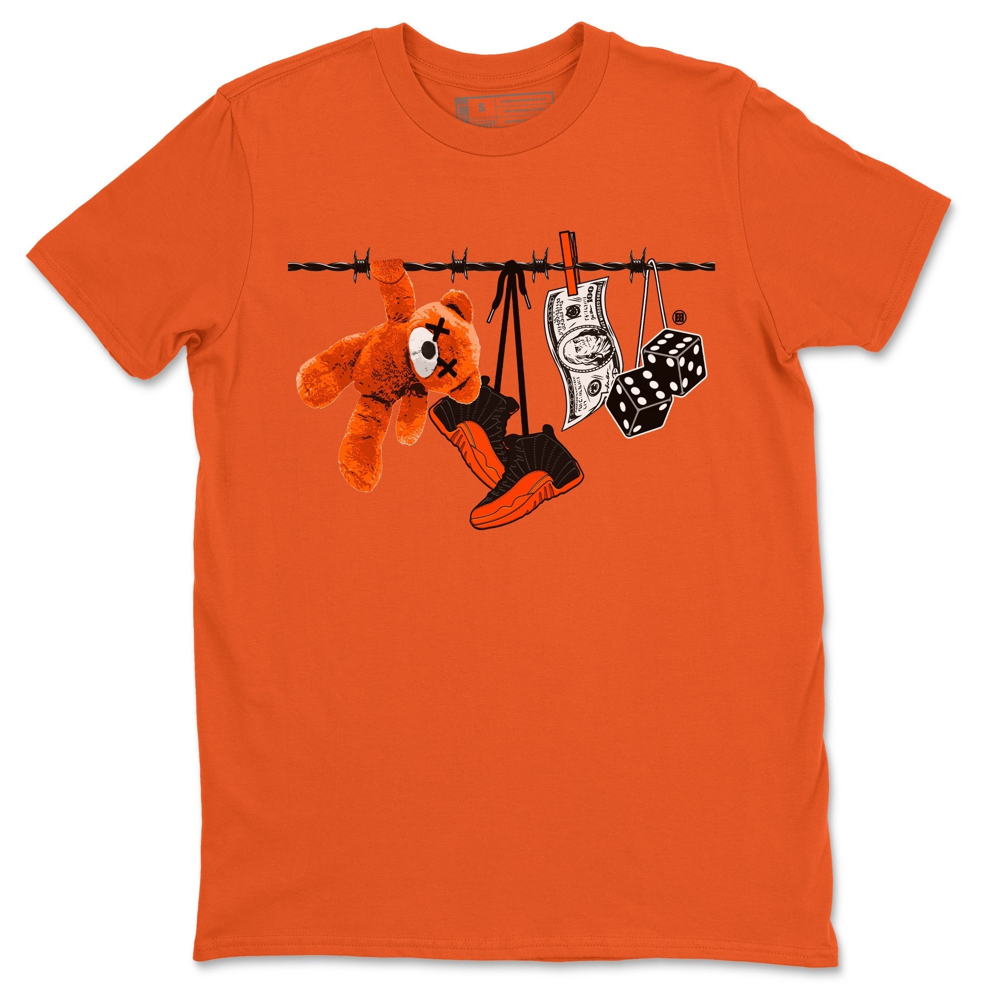 Air Jordan 12 Brilliant Orange Sneaker Match Tees Clothesline Streetwear Sneaker Shirt 12s Brilliant Orange Tee Unisex Shirts Orange 2