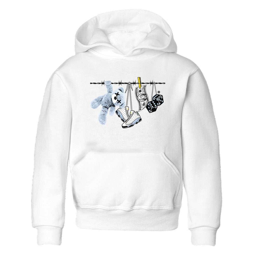 13s Blue Grey shirt to match jordans Clothesline sneaker tees Air Jordan 13 Retro Blue Grey Drip Gear Zone baby toddler White 2 cotton Shirt