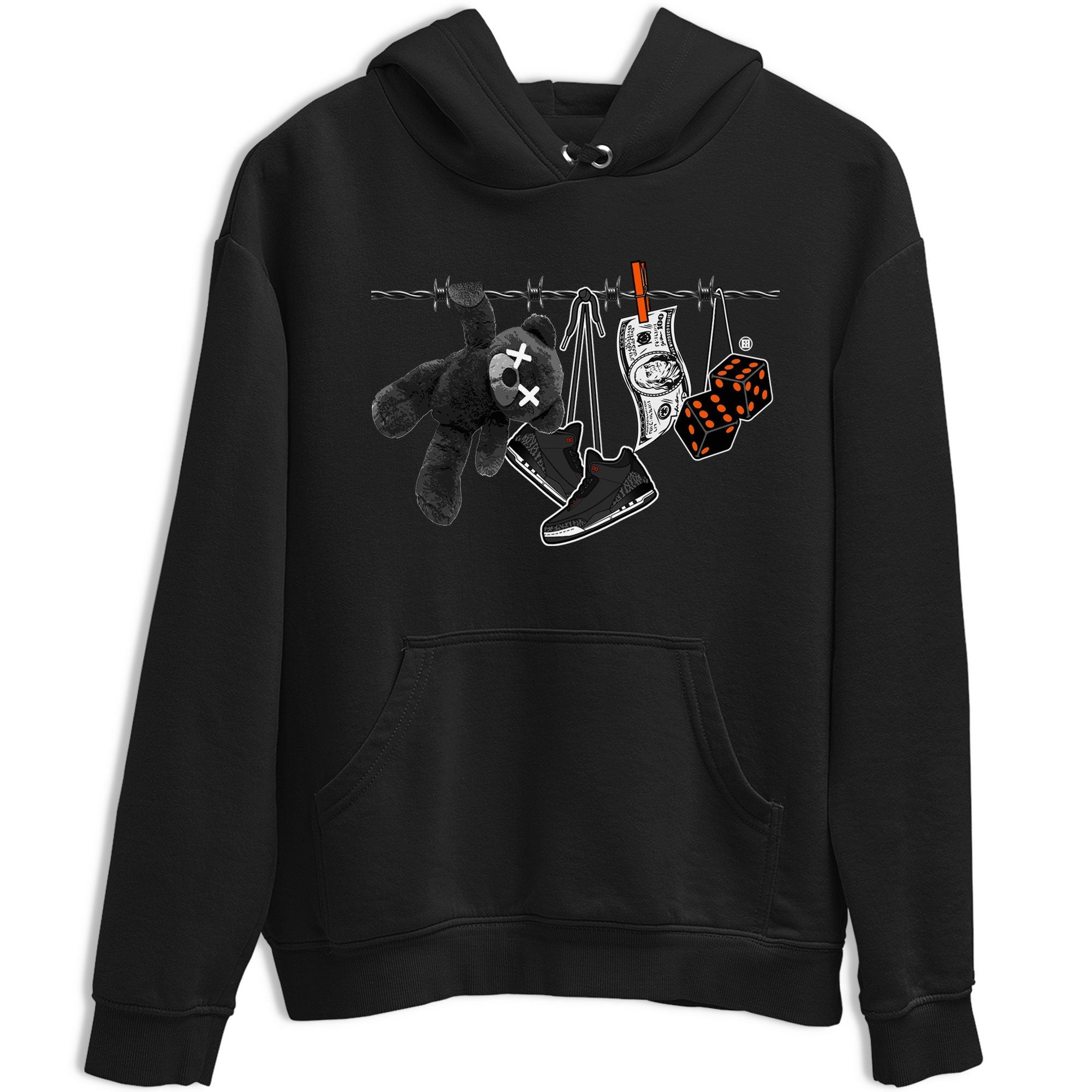 Air Jordan 3 Fear shirt to match jordans Clothesline sneaker tees Air Jordan 3 Fear Drip Gear Zone Unisex Black 2 T-Shirt
