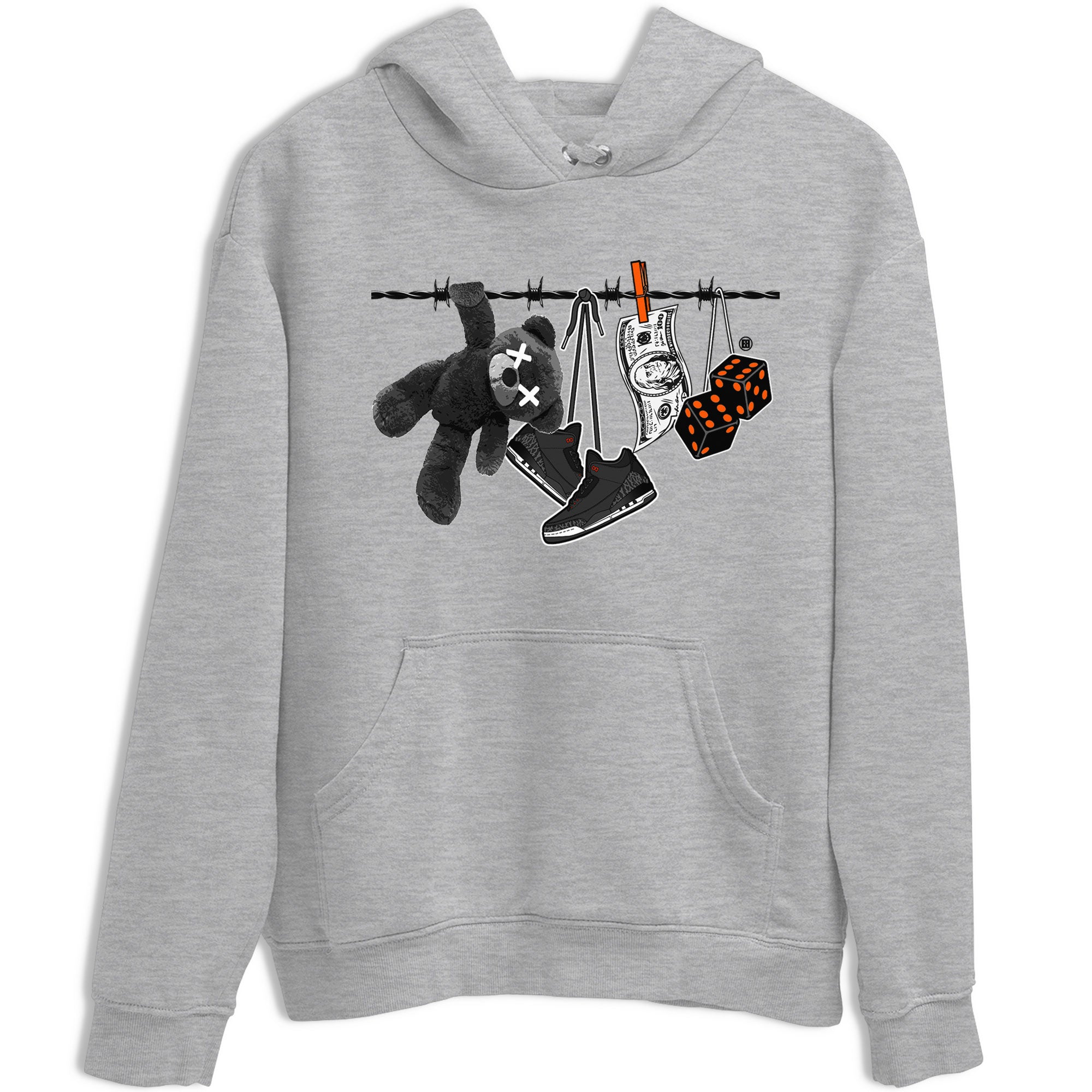 Air Jordan 3 Fear shirt to match jordans Clothesline sneaker tees Air Jordan 3 Fear Drip Gear Zone Unisex Heather Grey 2 T-Shirt