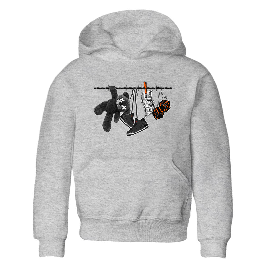 Air Jordan 3 Fear shirt to match jordans Clothesline sneaker tees Air Jordan 3 Fear Drip Gear Zone Baby Toddler Heather Grey 2 T-Shirt
