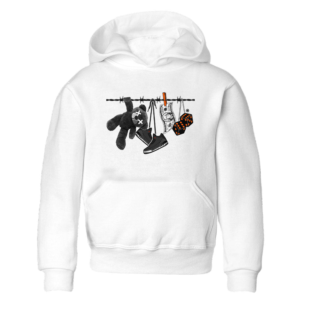 Air Jordan 3 Fear shirt to match jordans Clothesline sneaker tees Air Jordan 3 Fear Drip Gear Zone Baby Toddler White 2 T-Shirt