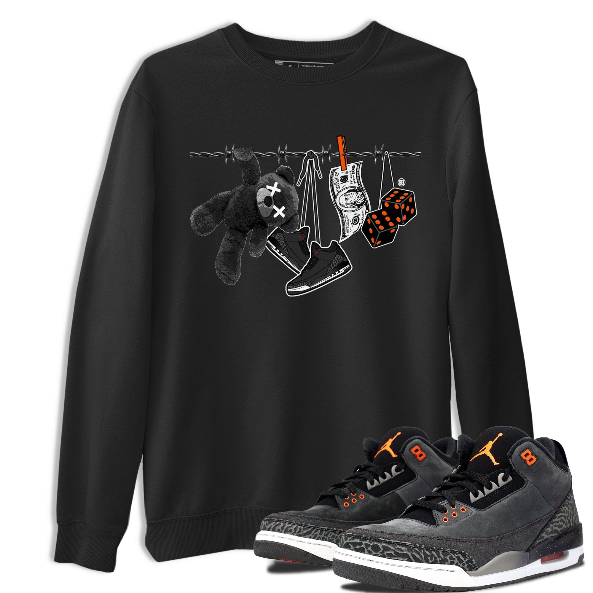 Air Jordan 3 Fear shirt to match jordans Clothesline sneaker tees Air Jordan 3 Fear Drip Gear Zone Unisex Black 1 T-Shirt