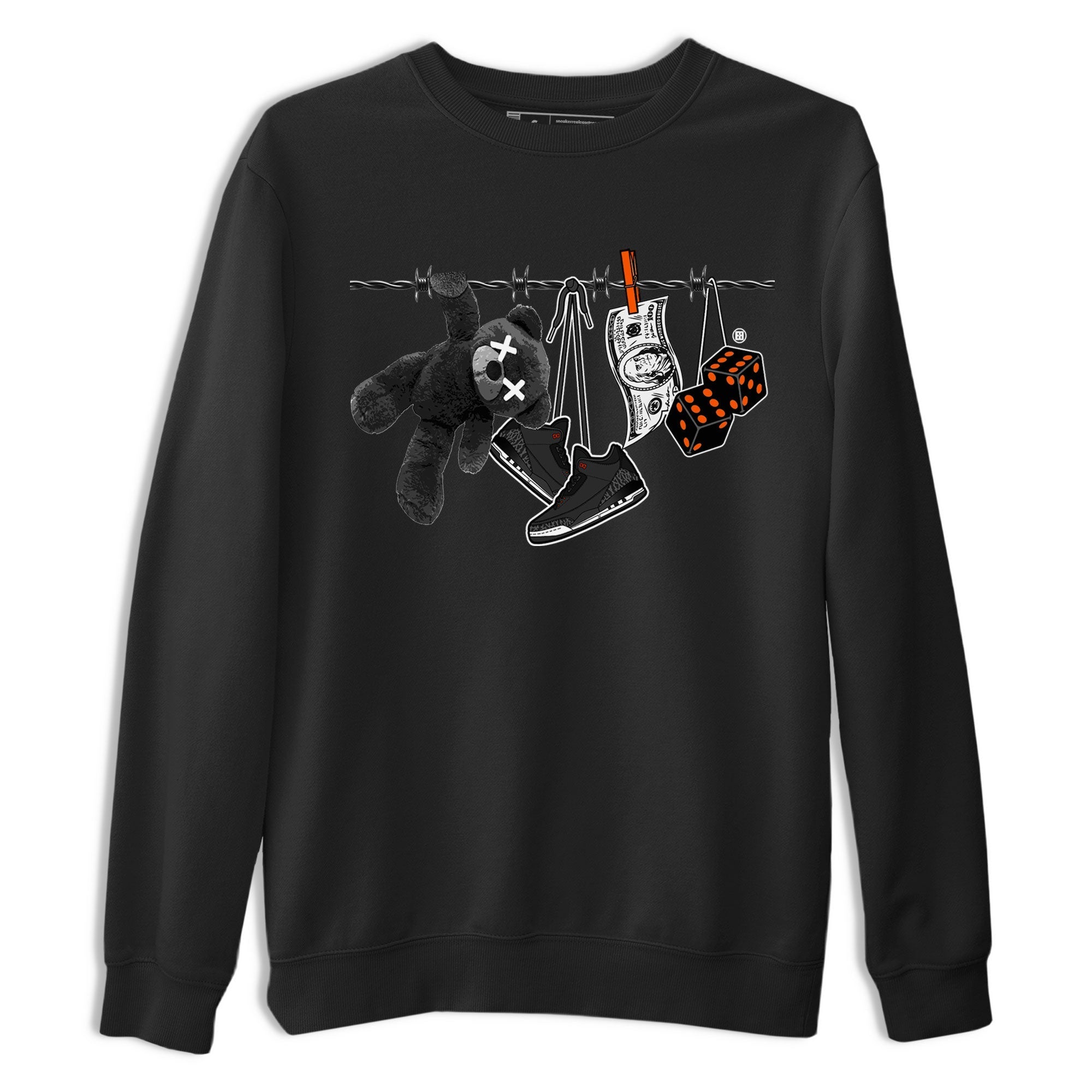 Air Jordan 3 Fear shirt to match jordans Clothesline sneaker tees Air Jordan 3 Fear Drip Gear Zone Unisex Black 2 T-Shirt