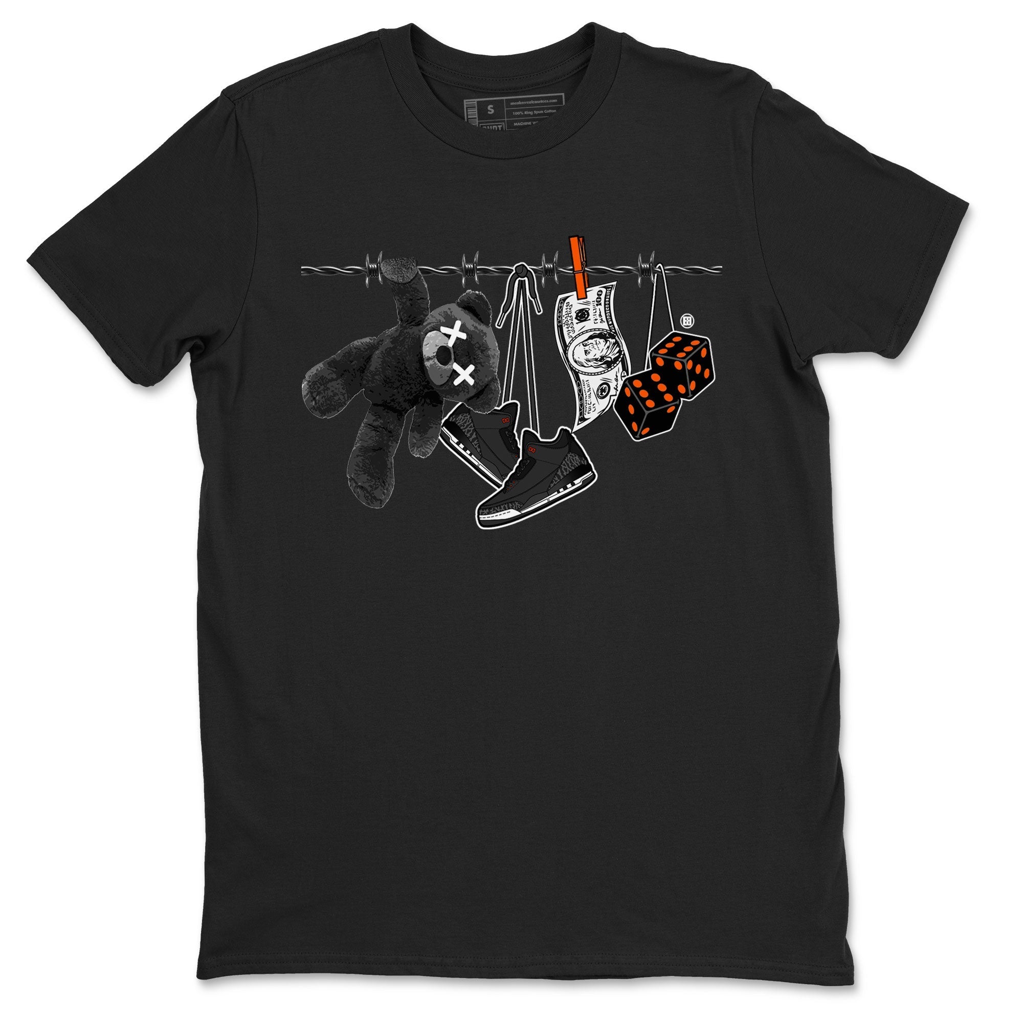 Air Jordan 3 Fear shirt to match jordans Clothesline sneaker tees Air Jordan 3 Fear Drip Gear Zone Unisex Black 2 T-Shirt