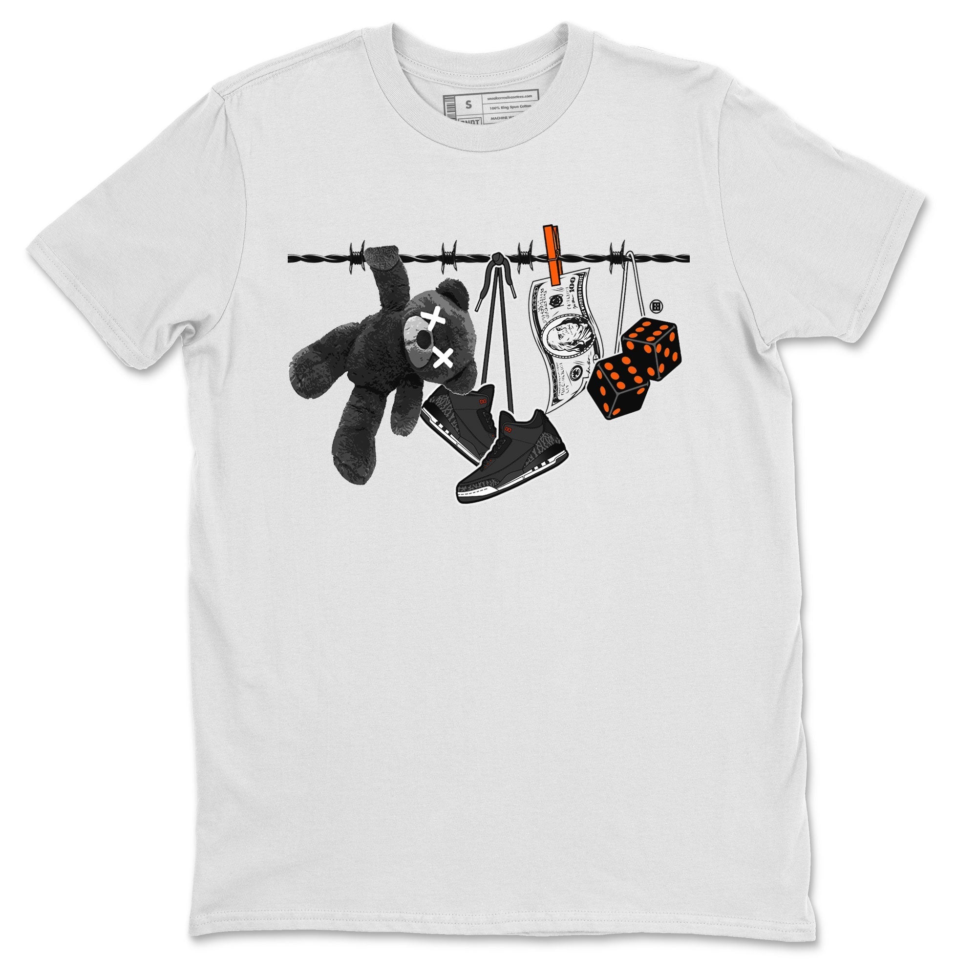 Air Jordan 3 Fear shirt to match jordans Clothesline sneaker tees Air Jordan 3 Fear Drip Gear Zone Unisex White 2 T-Shirt