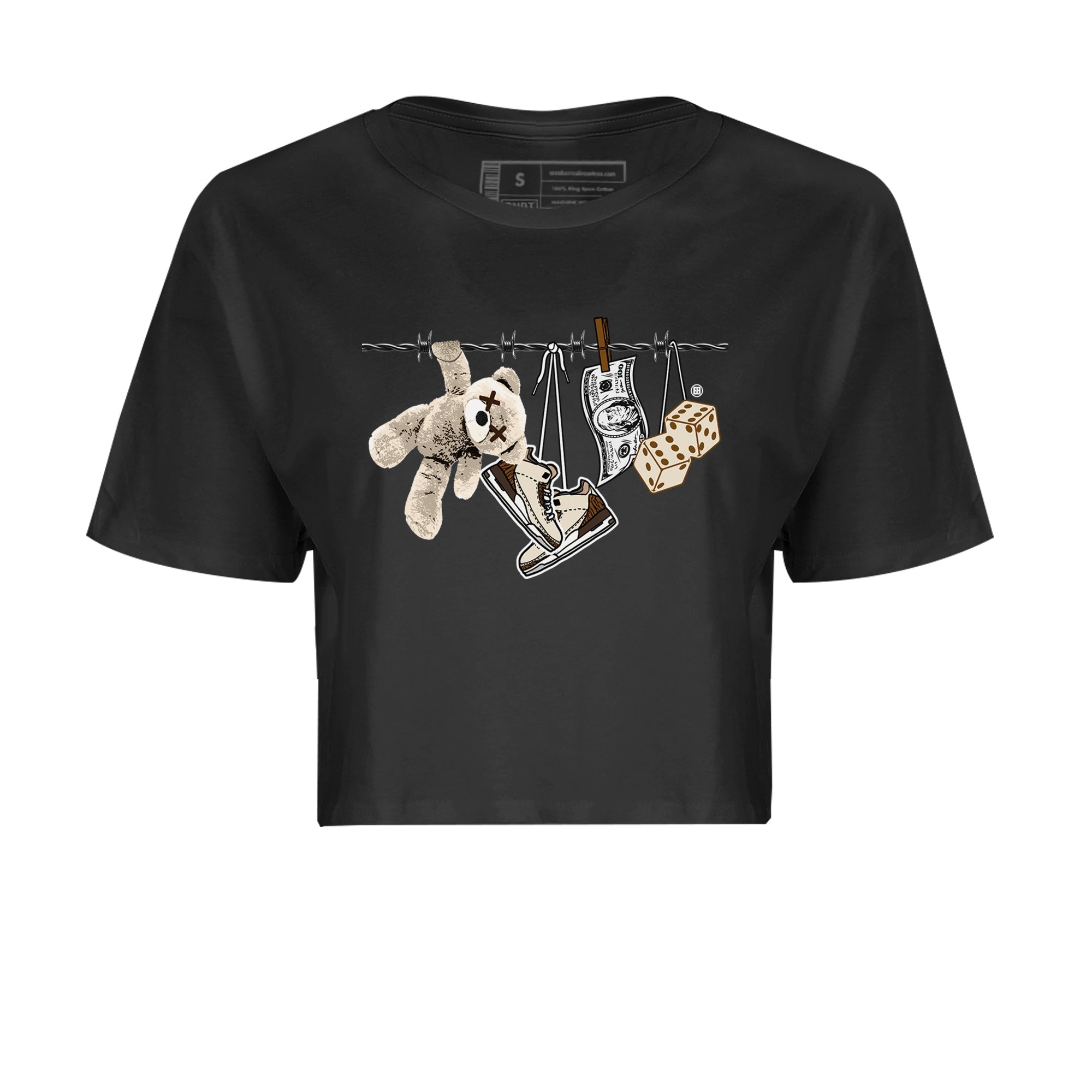 Air Jordan 3 Palomino Sneaker Match Tees Clothesline Streetwear Sneaker Shirt Jordan 3 Retro Palomino Sneaker Release Tees Women's Shirts Black 2