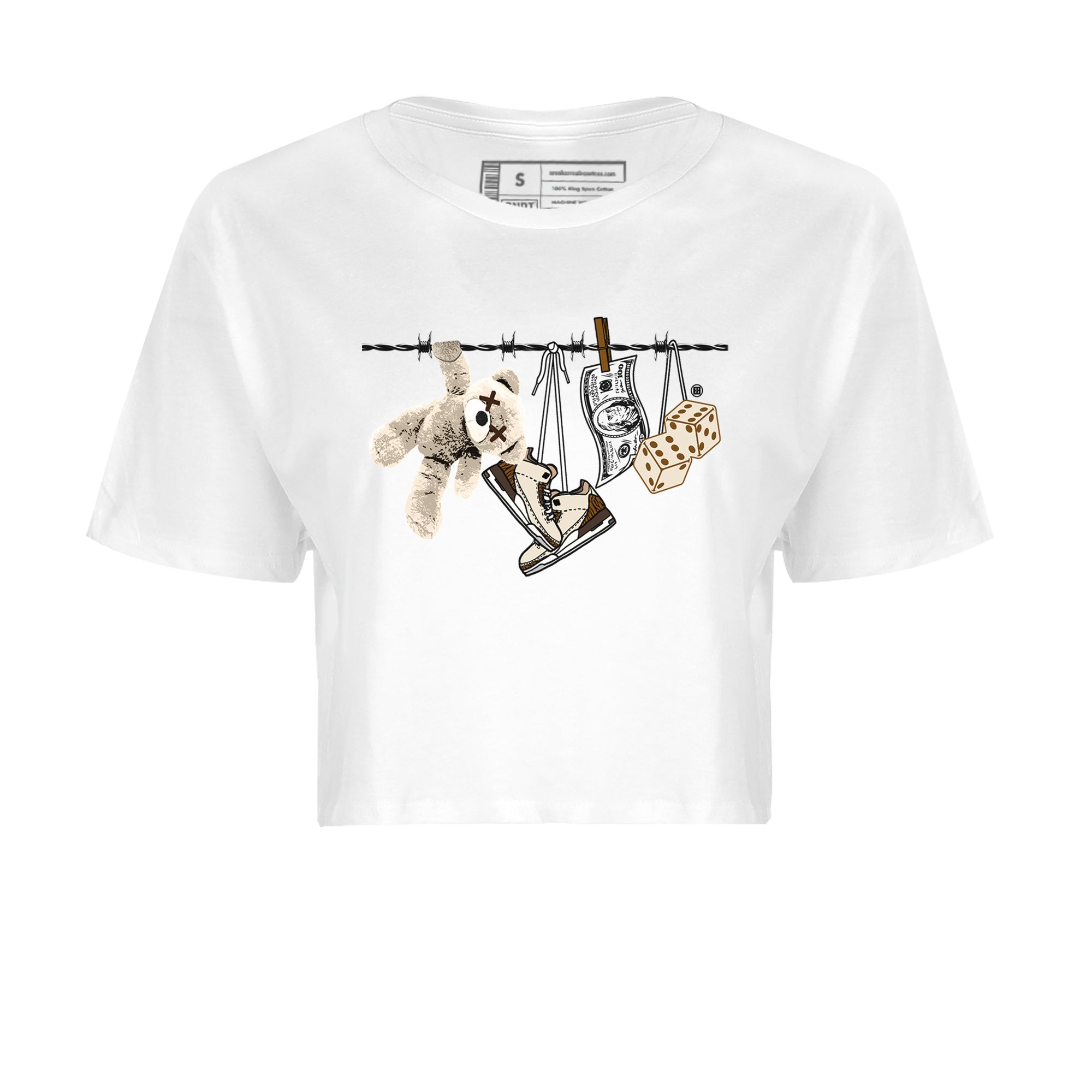 Air Jordan 3 Palomino Sneaker Match Tees Clothesline Streetwear Sneaker Shirt Jordan 3 Retro Palomino Sneaker Release Tees Women's Shirts White 2