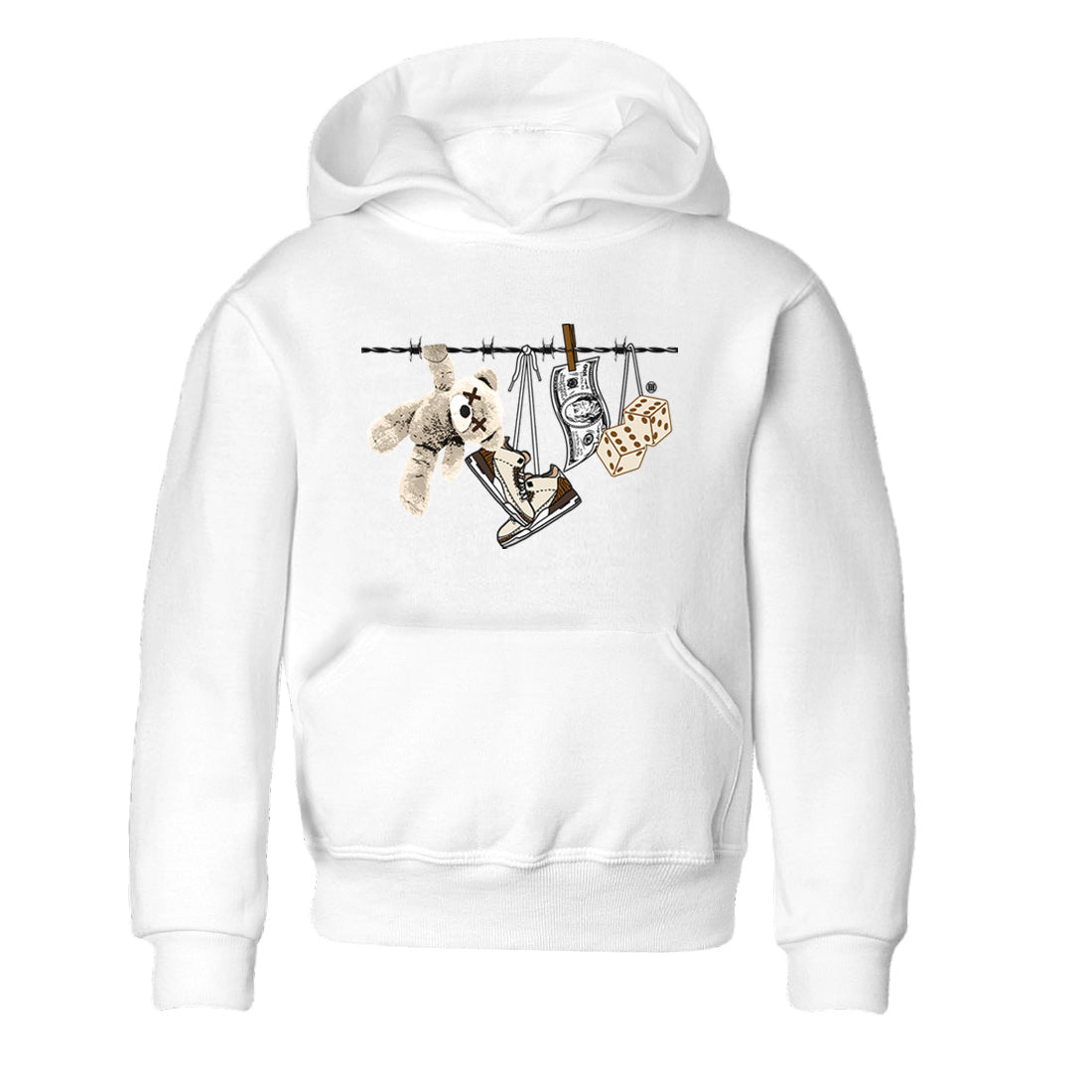 Air Jordan 3 Palomino Sneaker Match Tees Clothesline Streetwear Sneaker Shirt Jordan 3 Retro Palomino Sneaker Release Tees Kids Shirts White 2