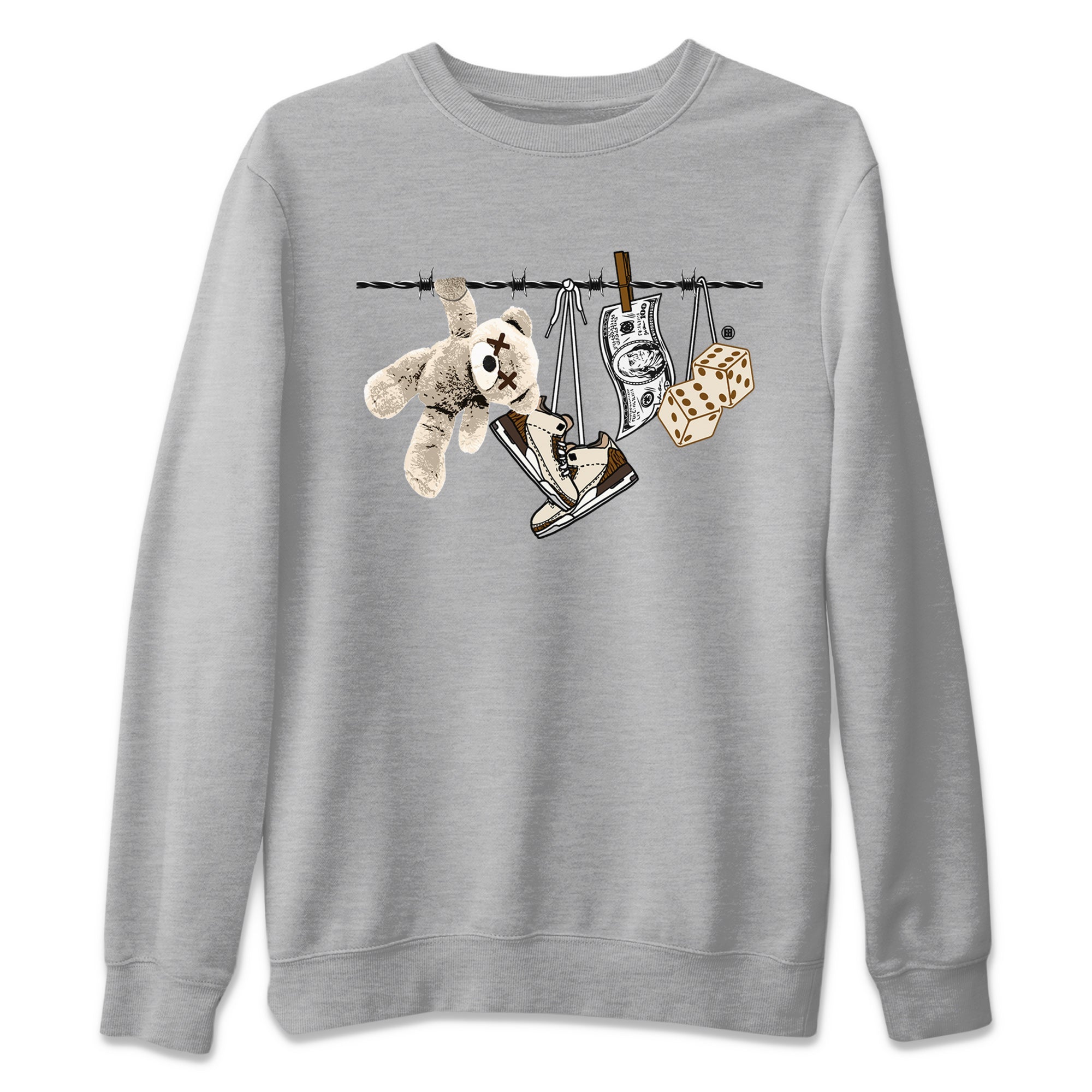 Air Jordan 3 Palomino Sneaker Match Tees Clothesline Streetwear Sneaker Shirt Jordan 3 Retro Palomino Sneaker Release Tees Unisex Shirts Heather Grey 2