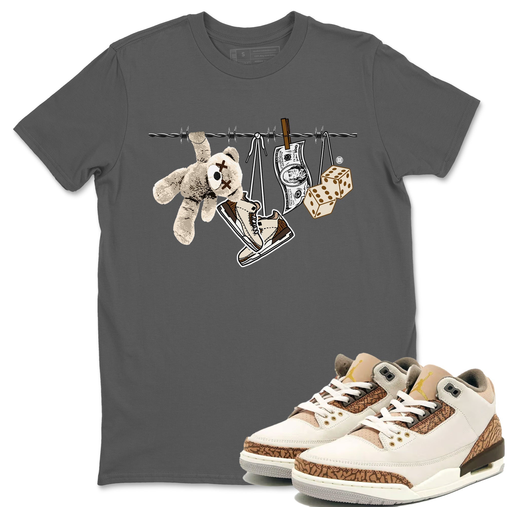 Air Jordan 3 Palomino Sneaker Match Tees Clothesline Streetwear Sneaker Shirt Jordan 3 Retro Palomino Sneaker Release Tees Unisex Shirts Cool Grey 1