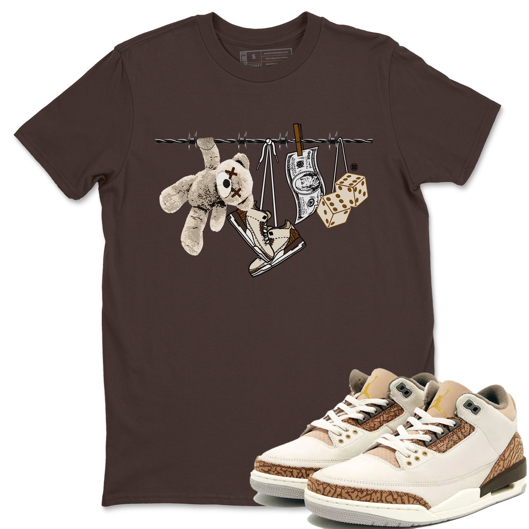 Air Jordan 3 Palomino Sneaker Match Tees Clothesline Streetwear Sneaker Shirt Jordan 3 Retro Palomino Sneaker Release Tees Unisex Shirts Dark Chocolate 1