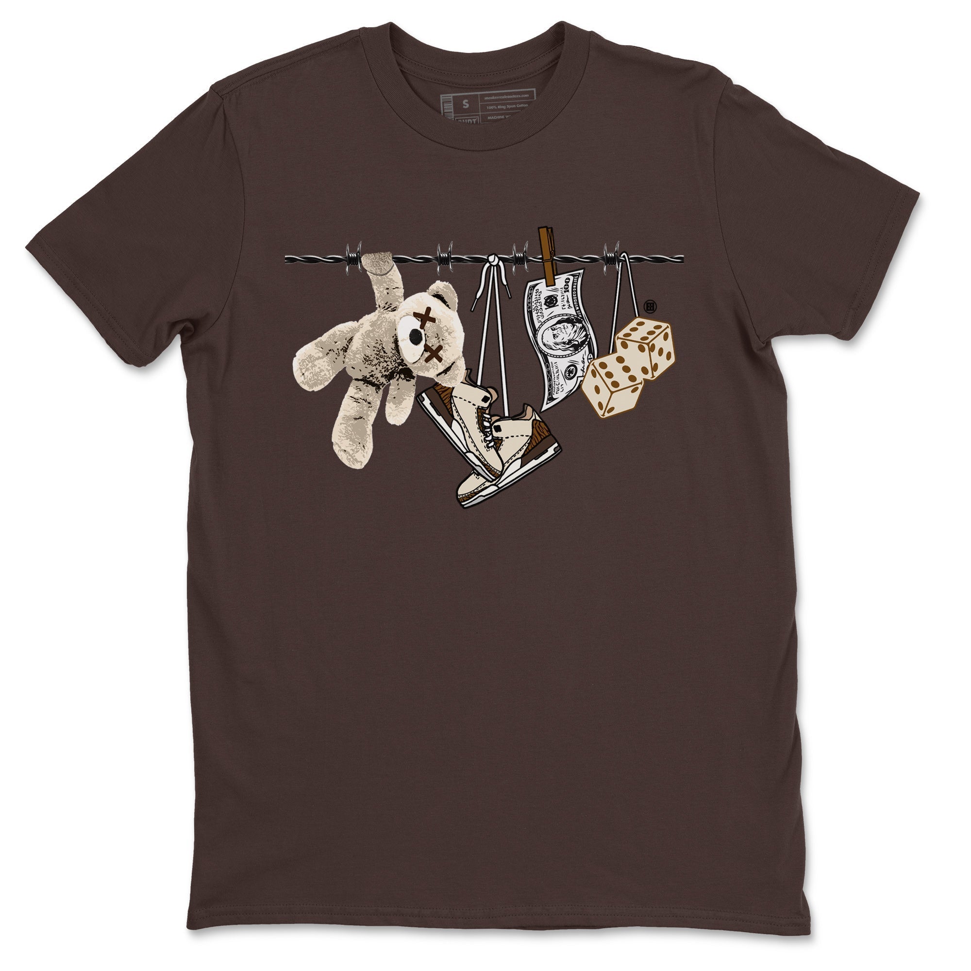 Air Jordan 3 Palomino Sneaker Match Tees Clothesline Streetwear Sneaker Shirt Jordan 3 Retro Palomino Sneaker Release Tees Unisex Shirts Dark Chocolate 2