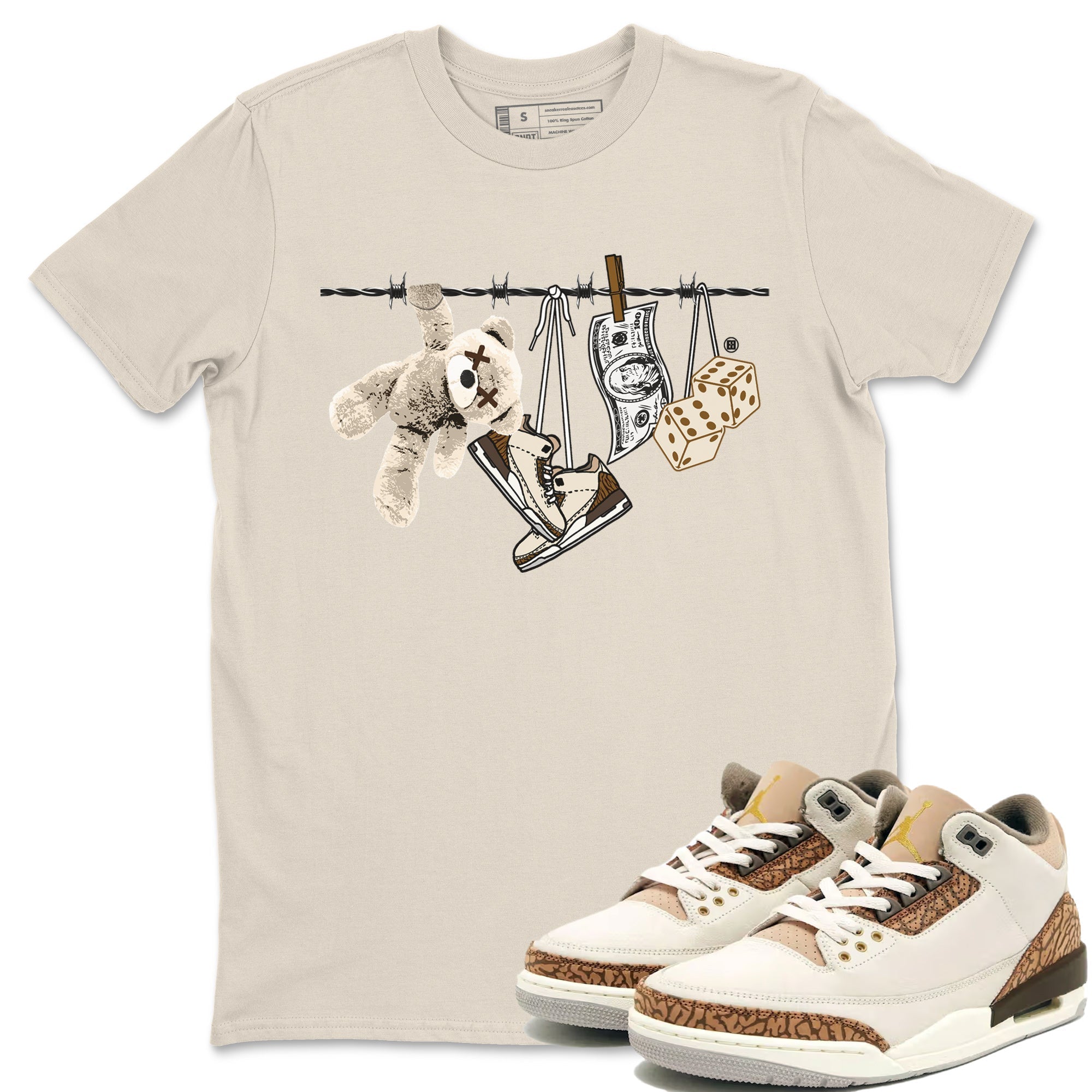 Air Jordan 3 Palomino Sneaker Match Tees Clothesline Streetwear Sneaker Shirt Jordan 3 Retro Palomino Sneaker Release Tees Unisex Shirts Natural 1
